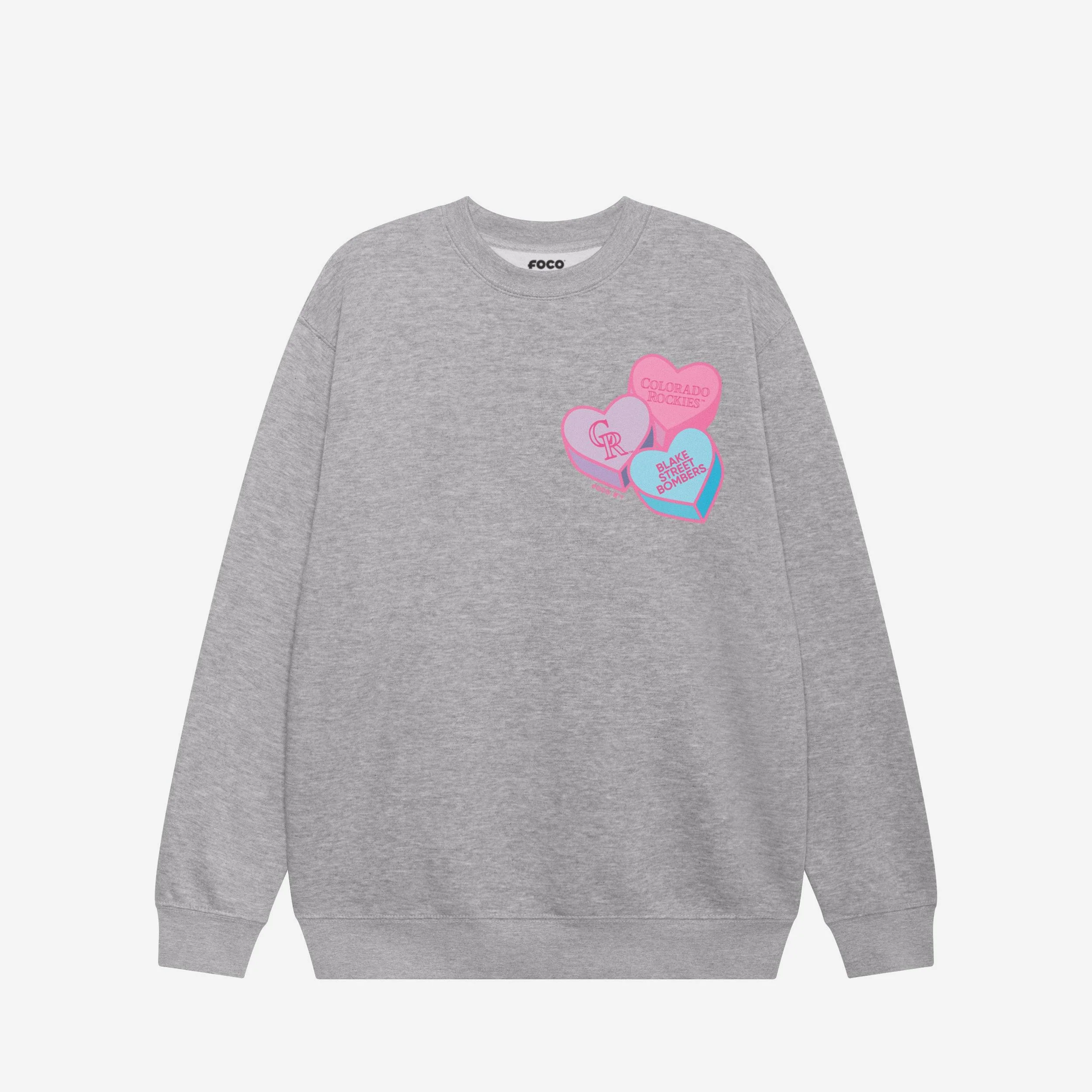 Colorado Rockies Candy Heart Crew Neck Sweatshirt - Image 3