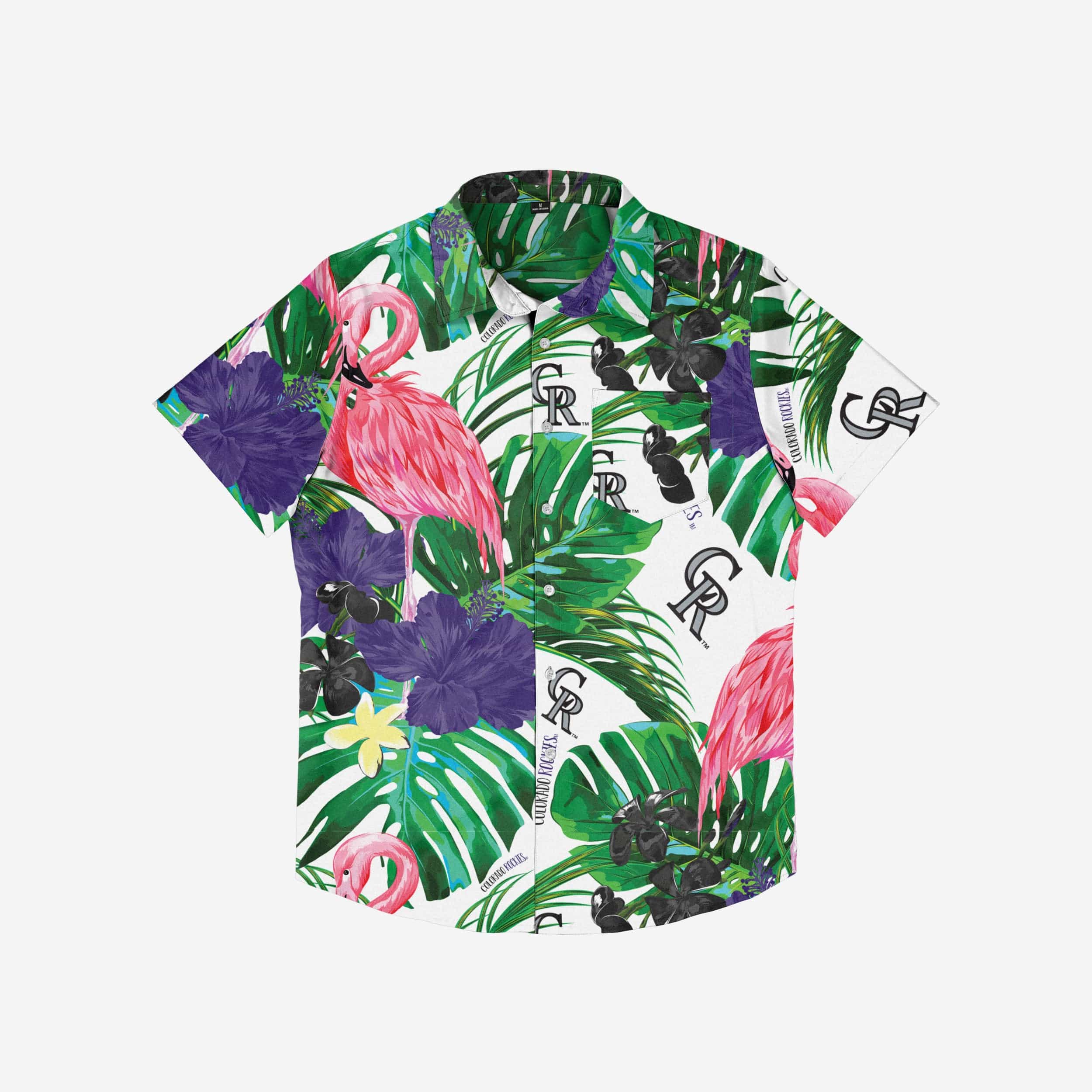 Colorado Rockies Flamingo Button Up Shirt - Image 3