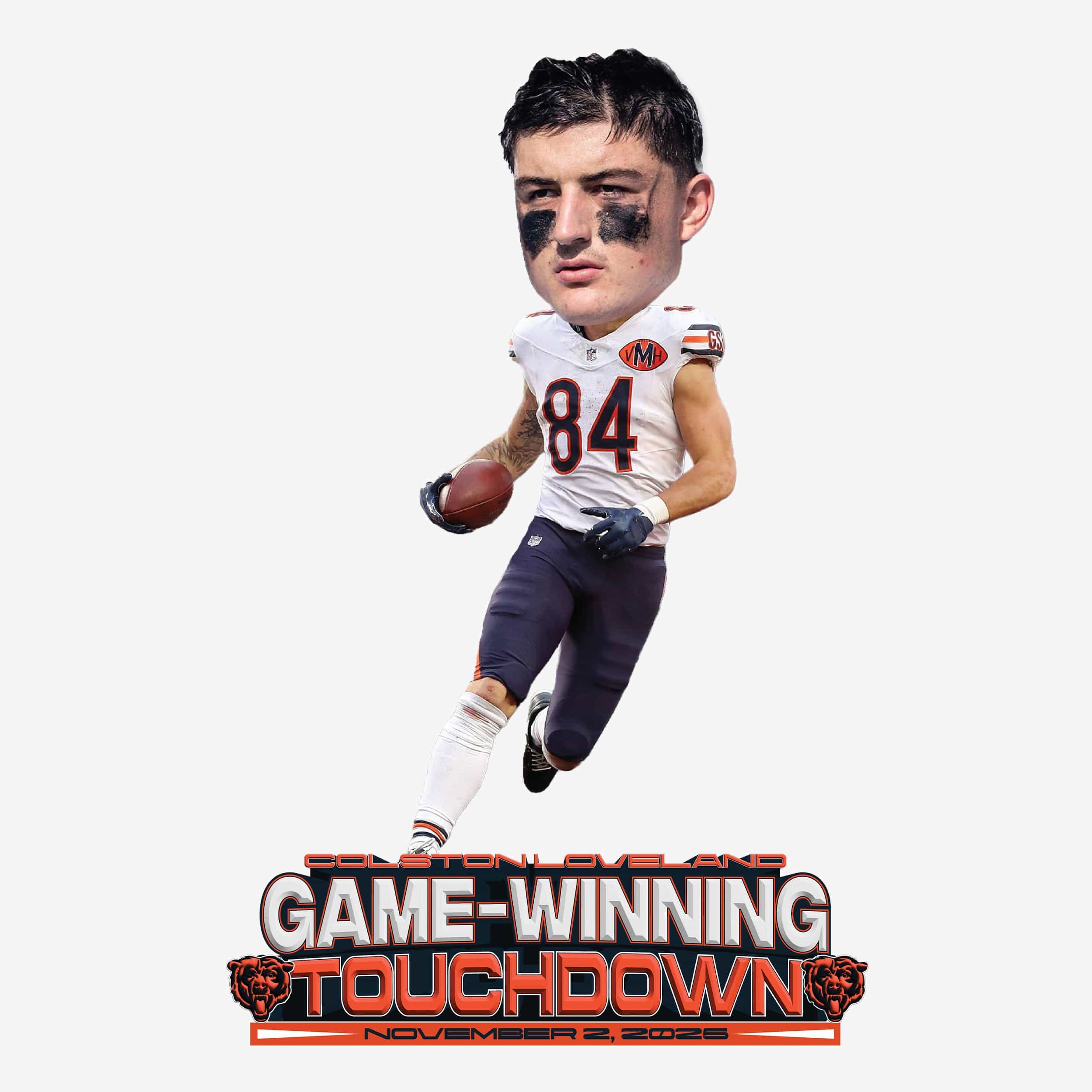 Colston Loveland Chicago Bears Game Winning Touchdown Bobblehead