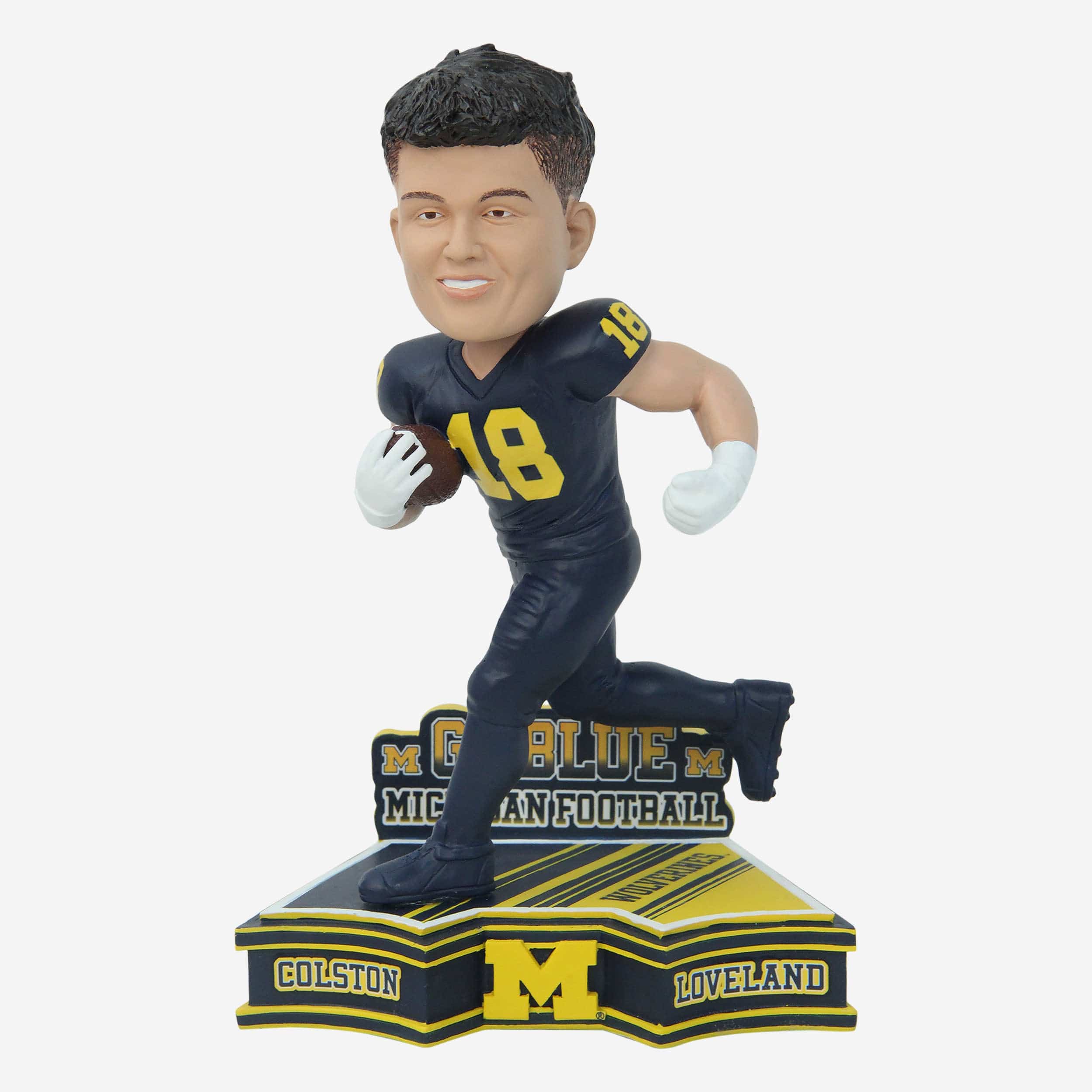 Colston Loveland Michigan Wolverines 2023 Football Blue Uniform Student Athlete Bobblehead