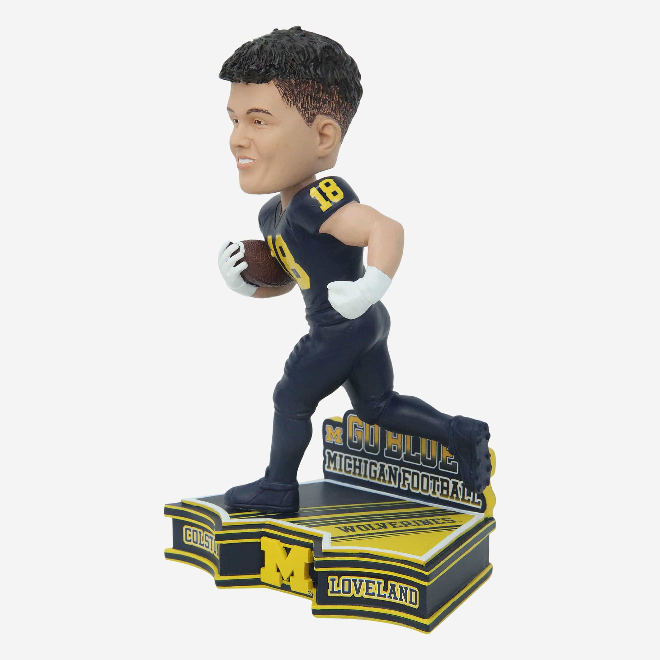 Colston Loveland Michigan Wolverines 2023 Football Blue Uniform Student Athlete Bobblehead - Image 4