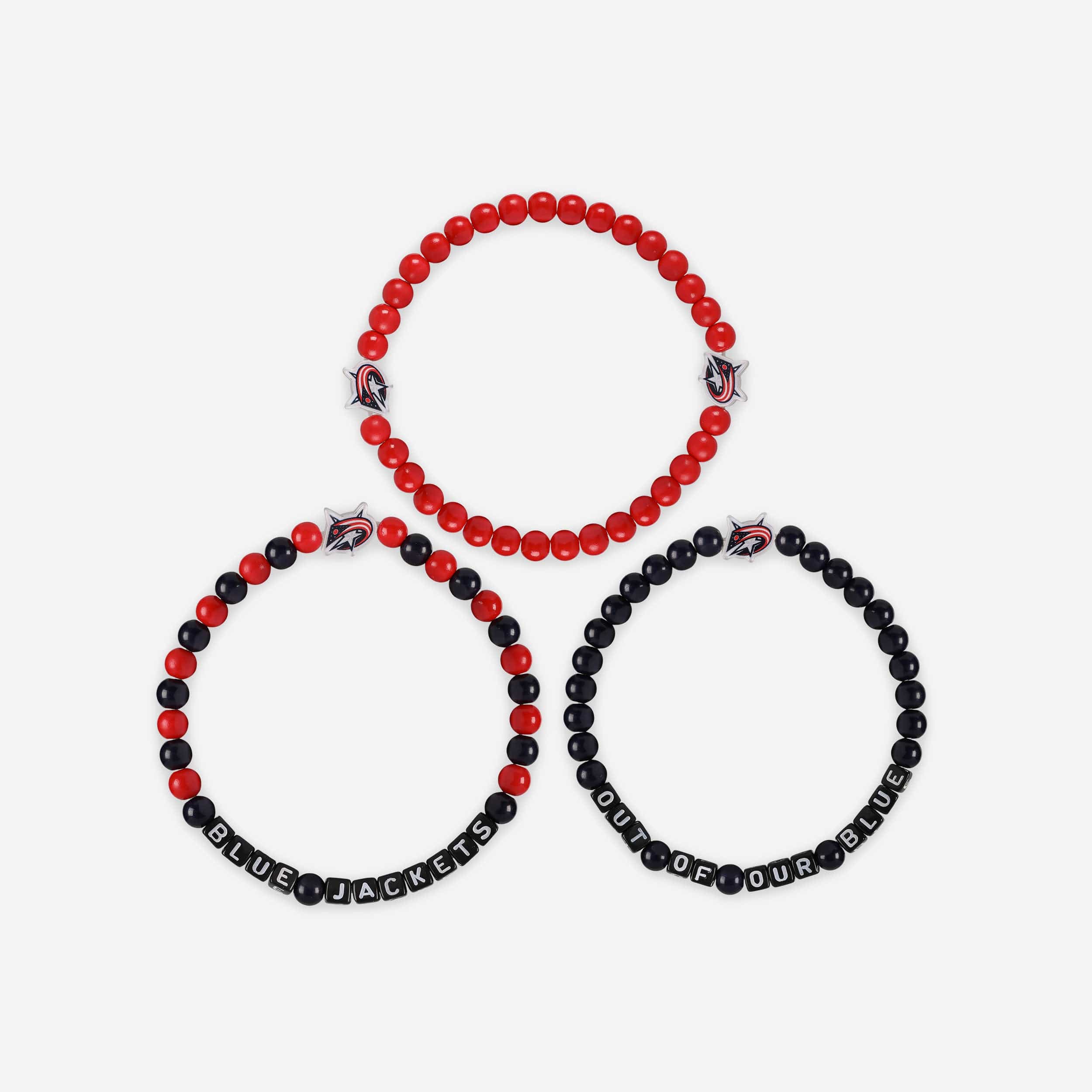 Columbus Blue Jackets 3 Pack Beaded Friendship Bracelet - Image 3