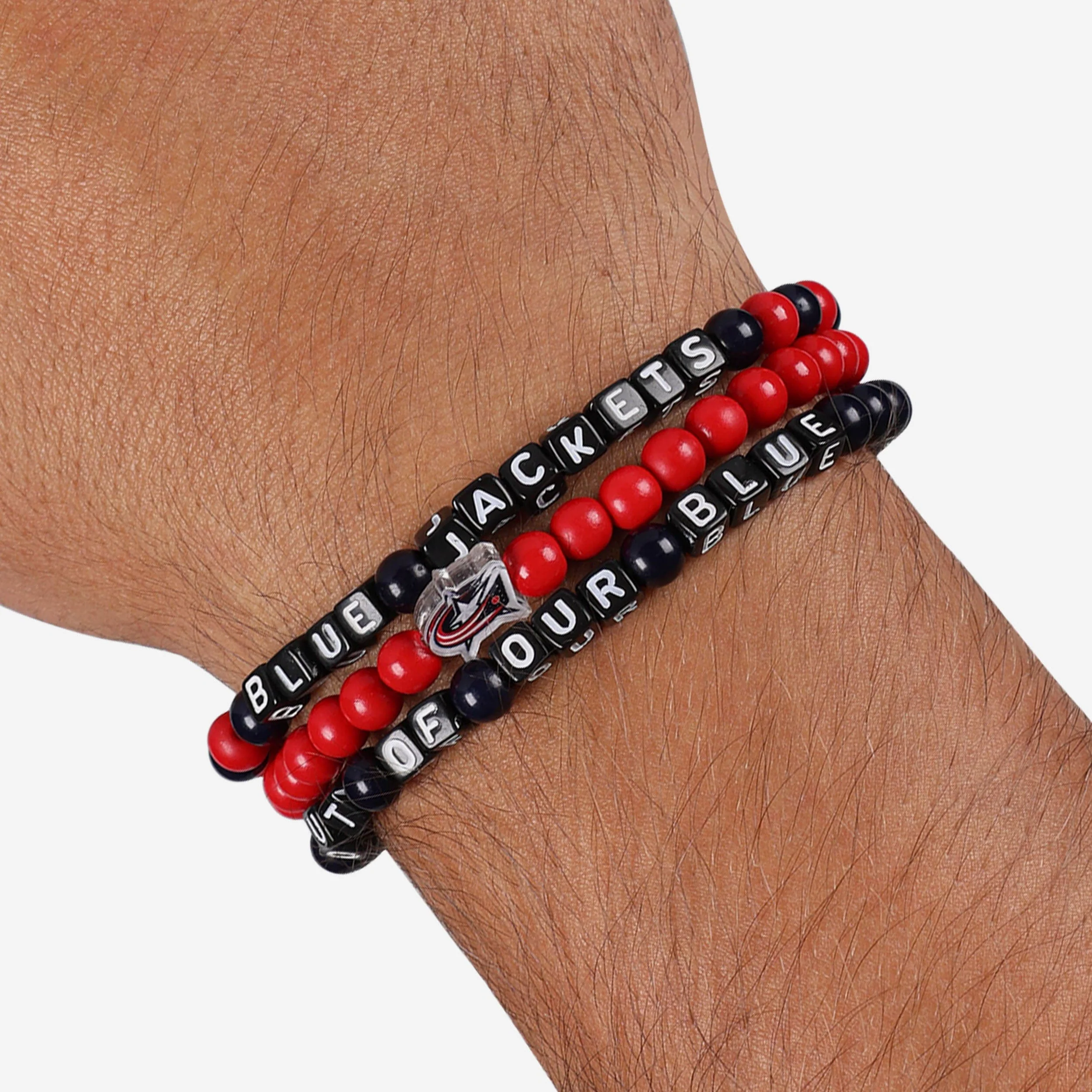 Columbus Blue Jackets 3 Pack Beaded Friendship Bracelet - Image 4