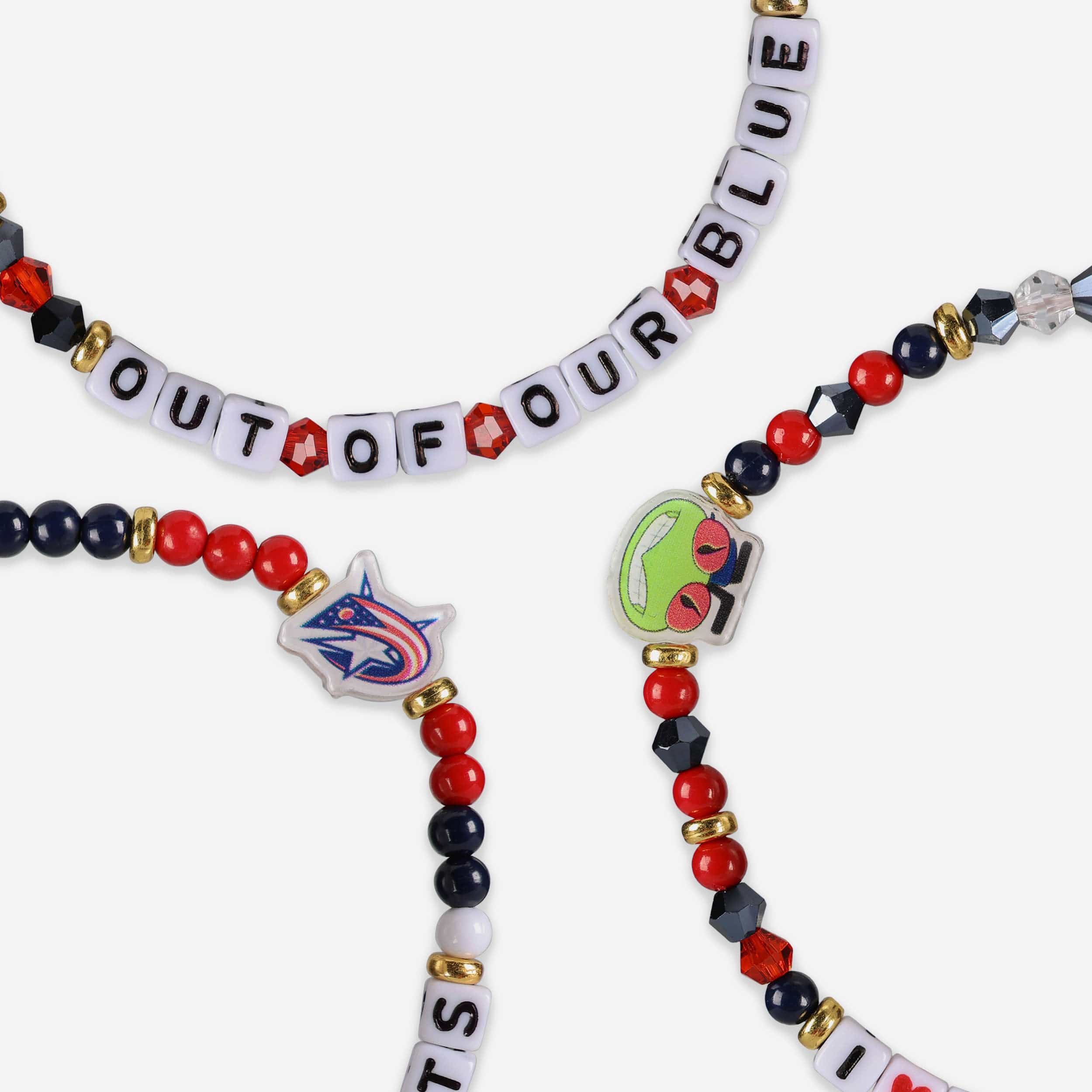Columbus Blue Jackets 3 Pack Friendship Bracelet - Image 2