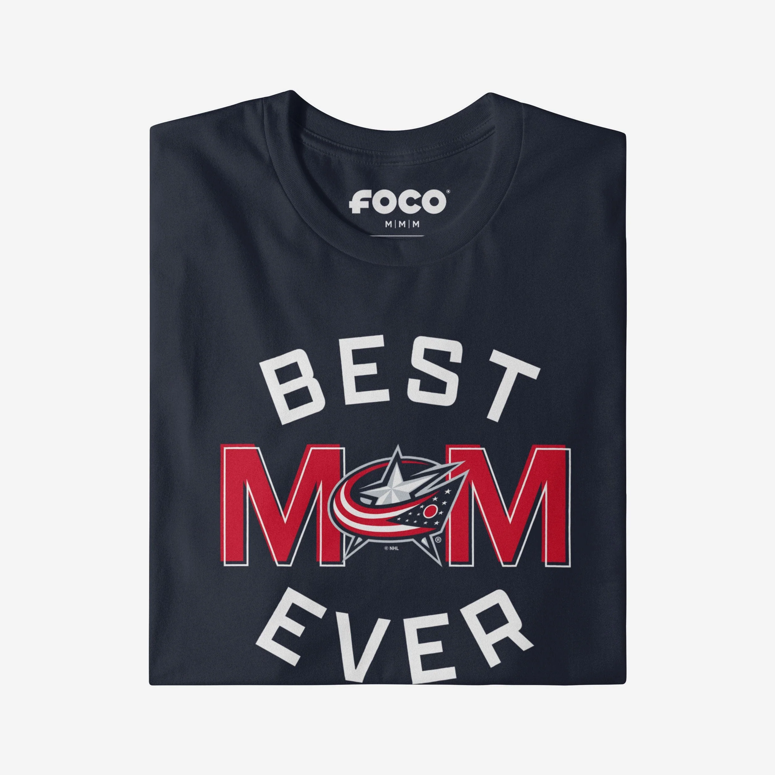 Columbus Blue Jackets Best Mom Ever Arched T-Shirt - Image 3