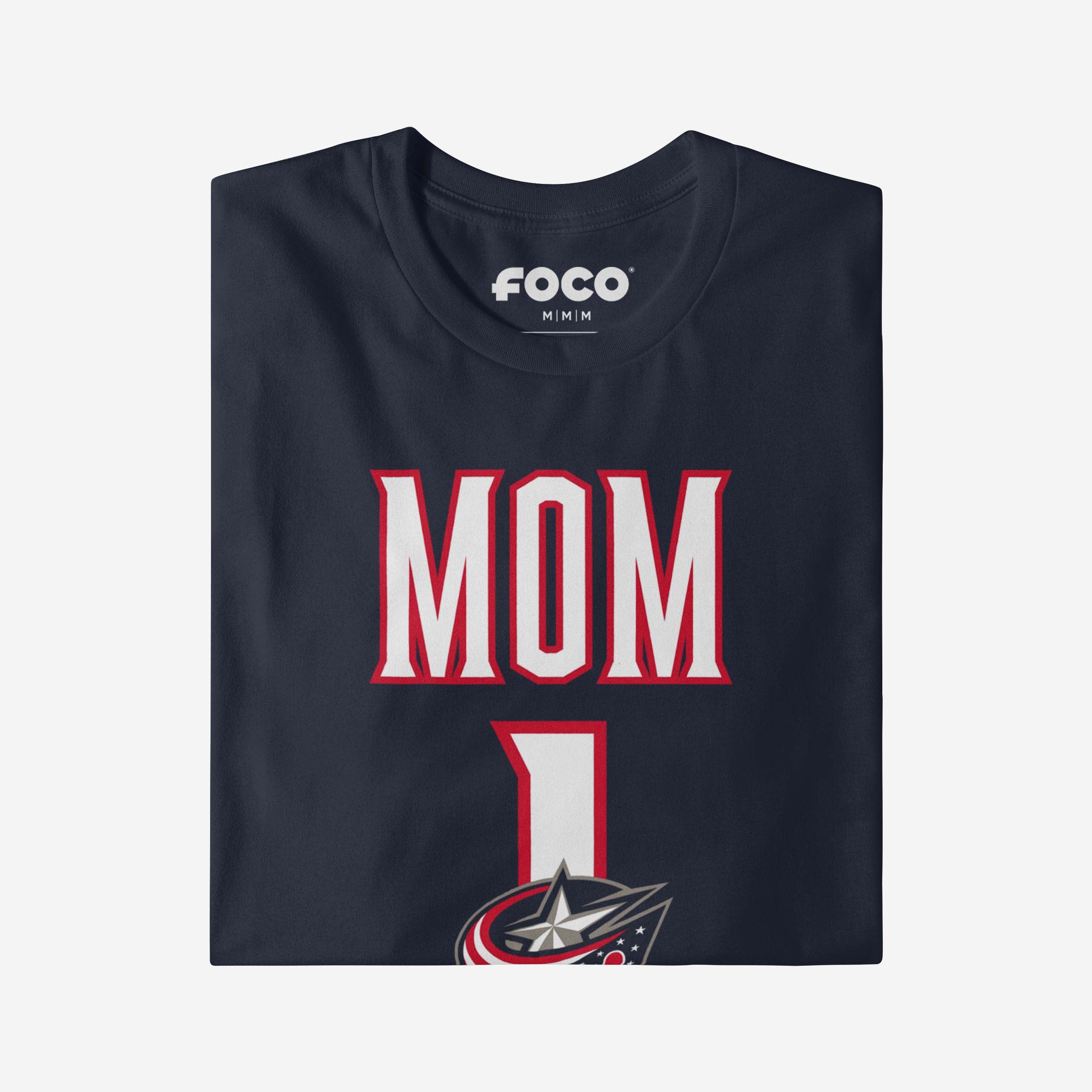Columbus Blue Jackets Number 1 Mom T-Shirt - Image 3