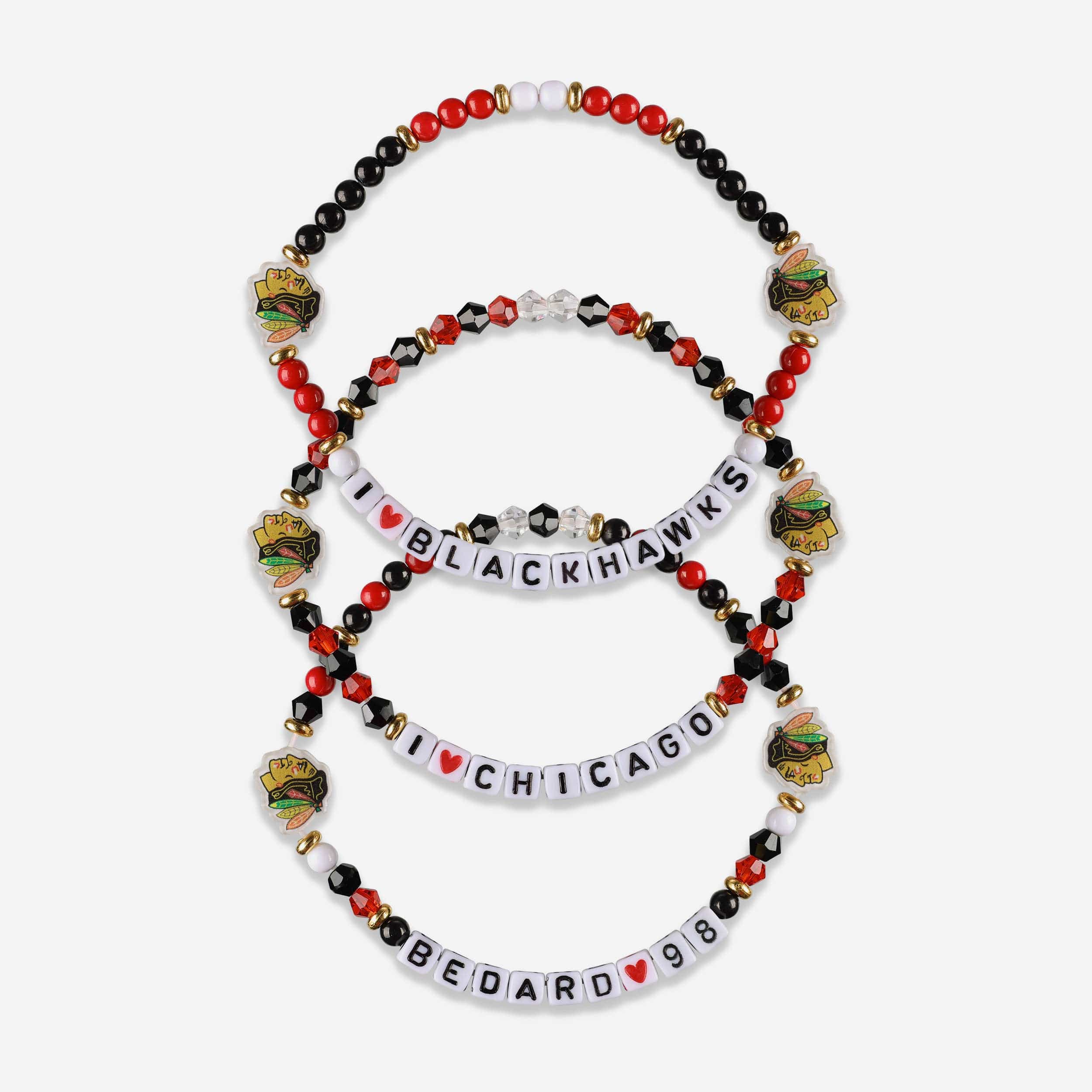 Connor Bedard Chicago Blackhawks 3 Pack Player Friendship Bracelet