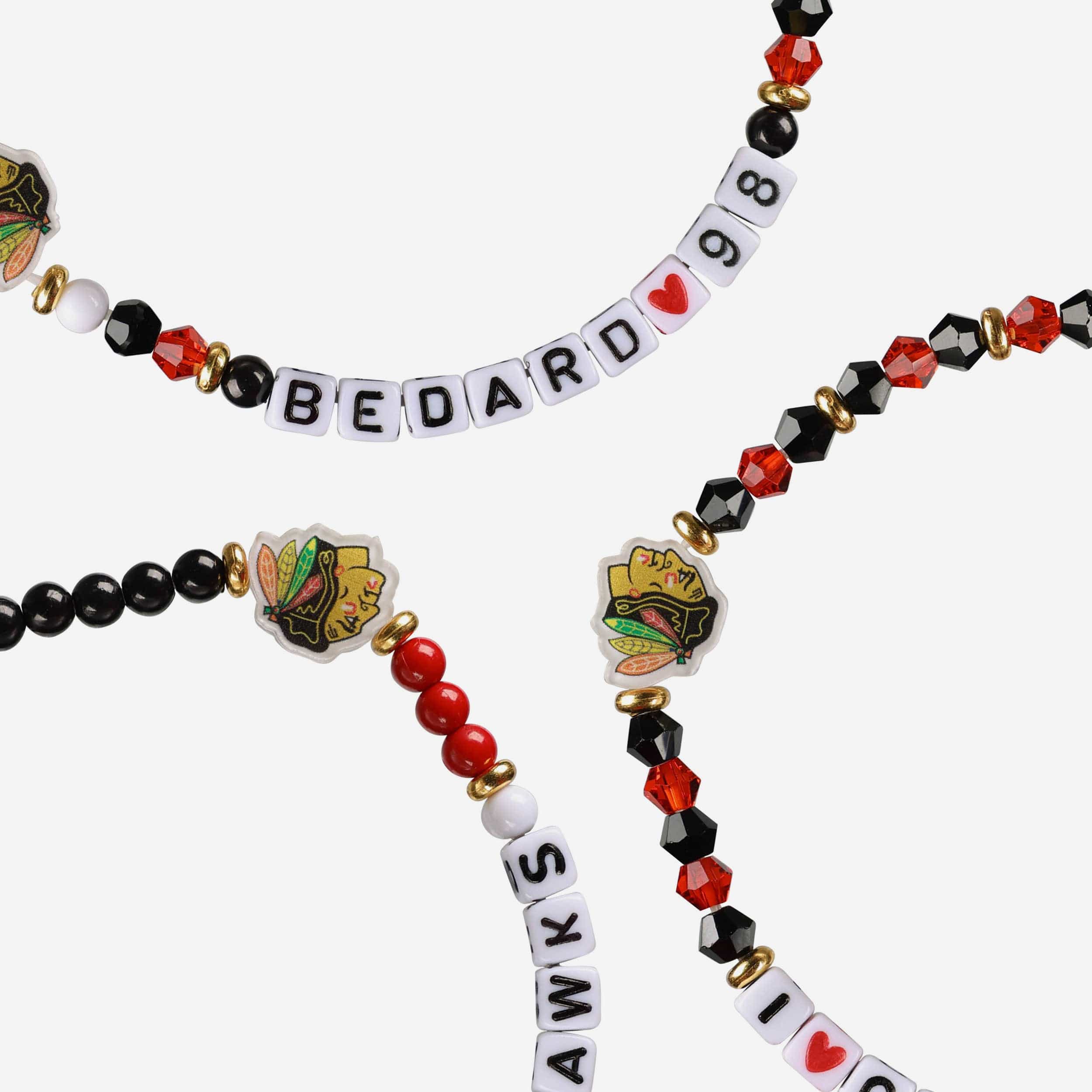 Connor Bedard Chicago Blackhawks 3 Pack Player Friendship Bracelet - Image 2