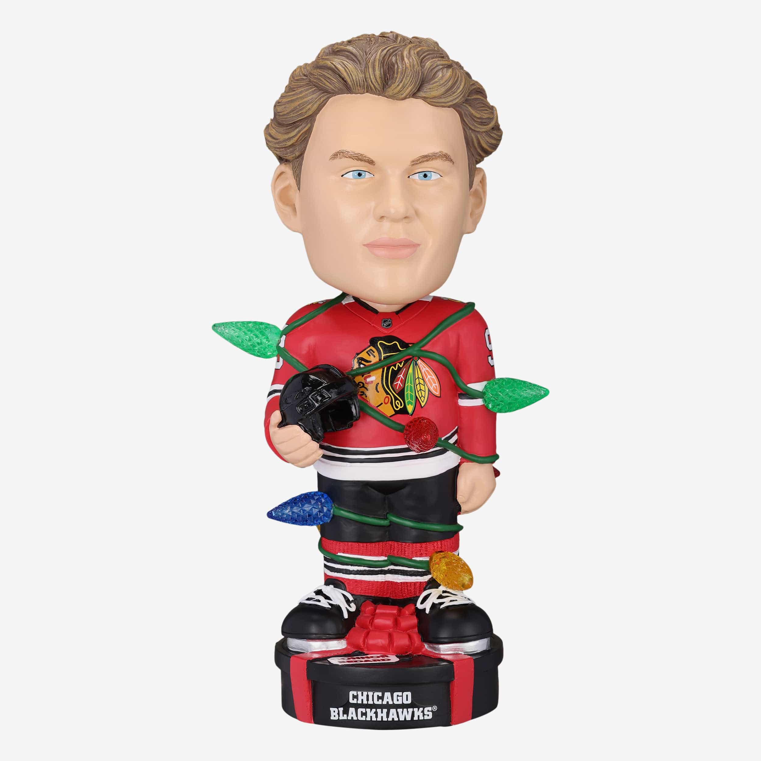 Connor Bedard Chicago Blackhawks Holiday Lights Bobblehead
