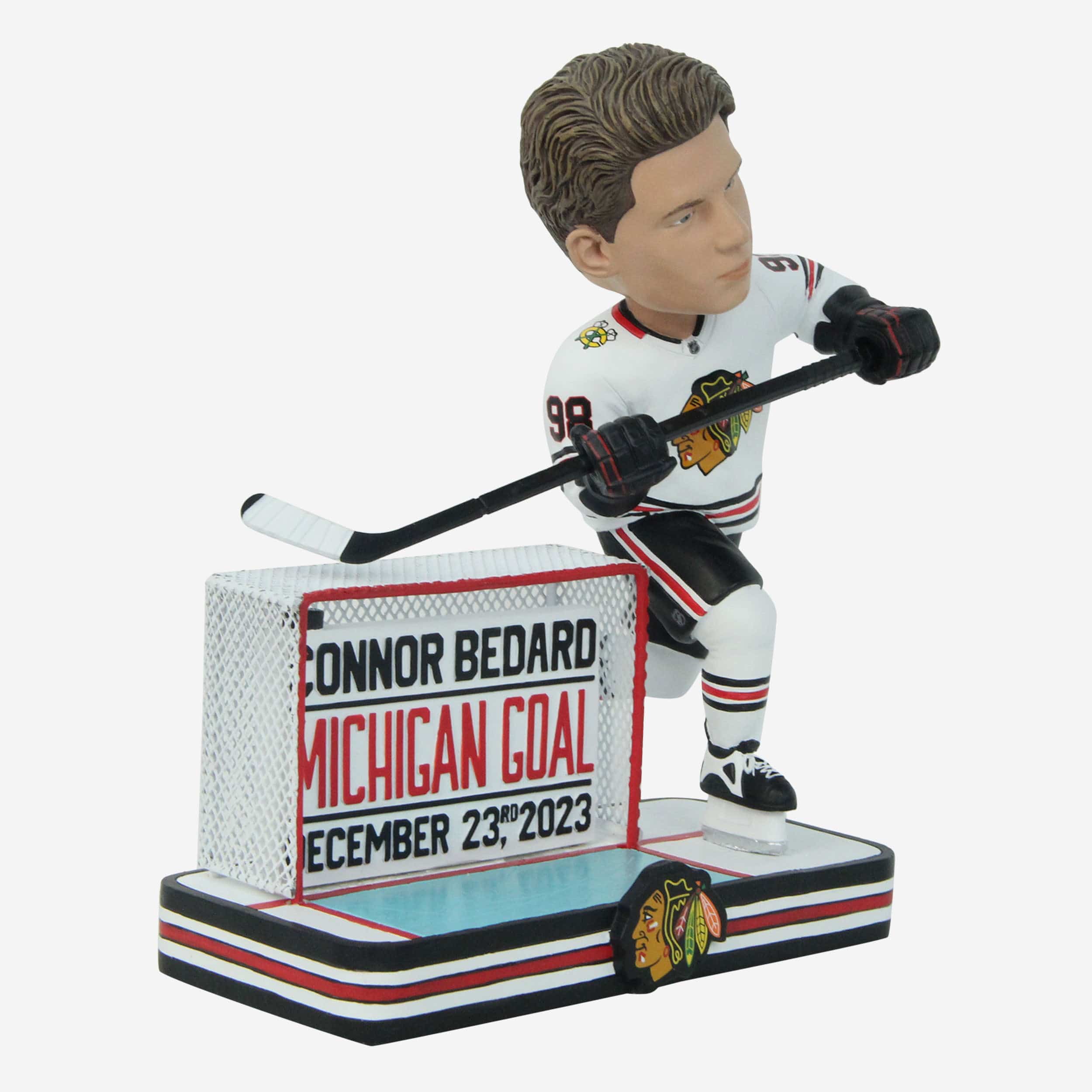 Connor Bedard Chicago Blackhawks Michigan Goal Bobblehead - Image 4