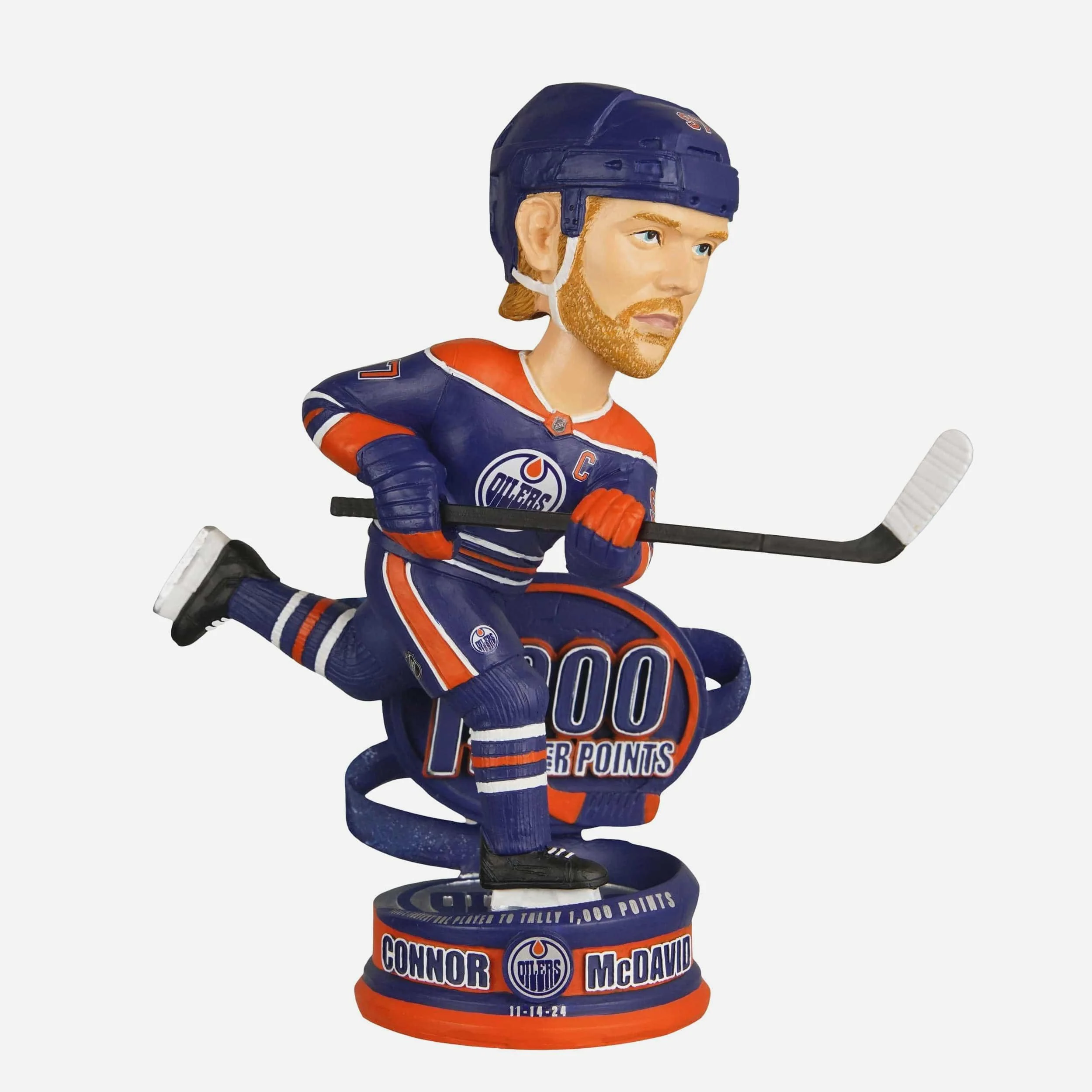 Connor McDavid Edmonton Oilers 1000 Career Points Bobblehead