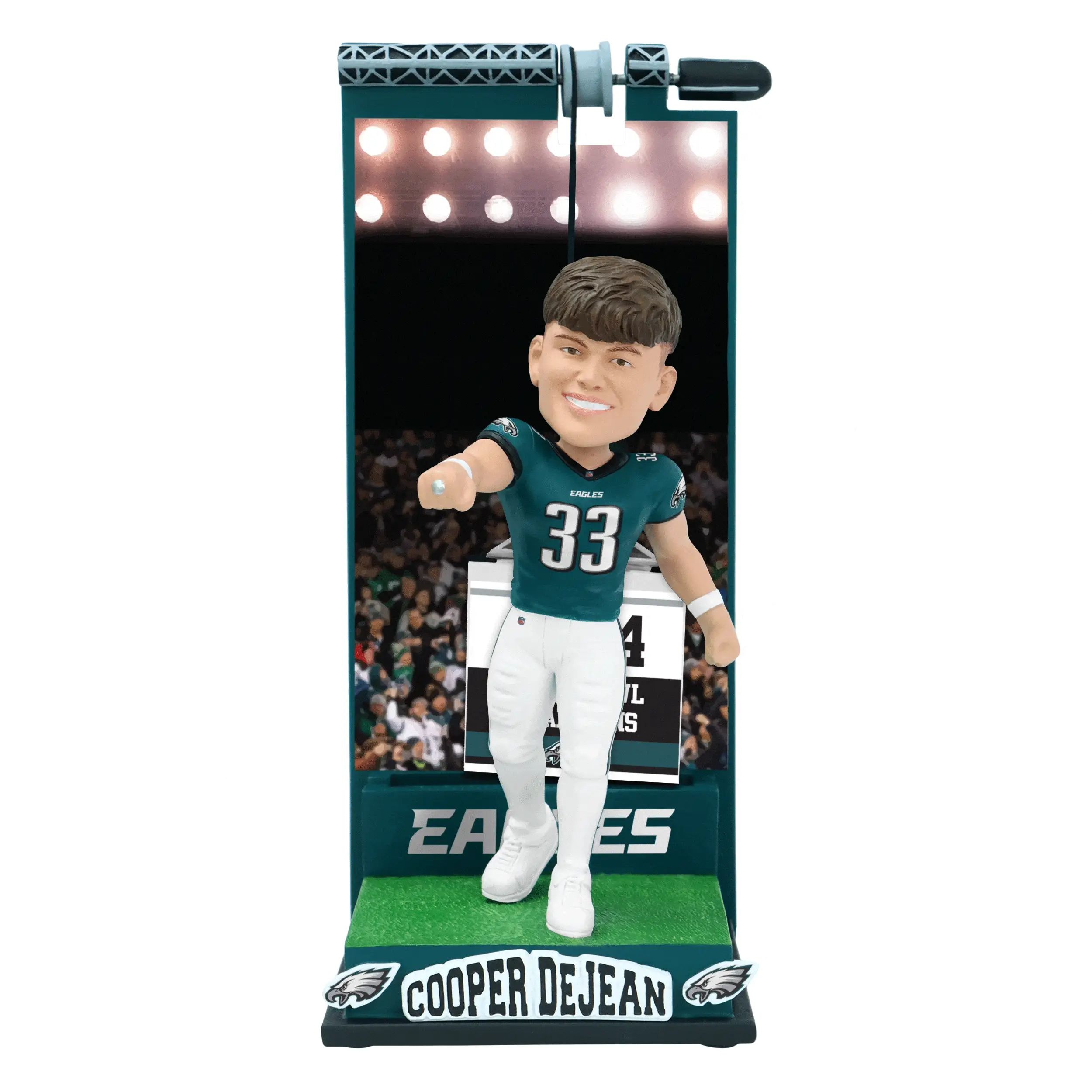 Cooper DeJean Philadelphia Eagles Banner Raising Bobblehead - Image 2