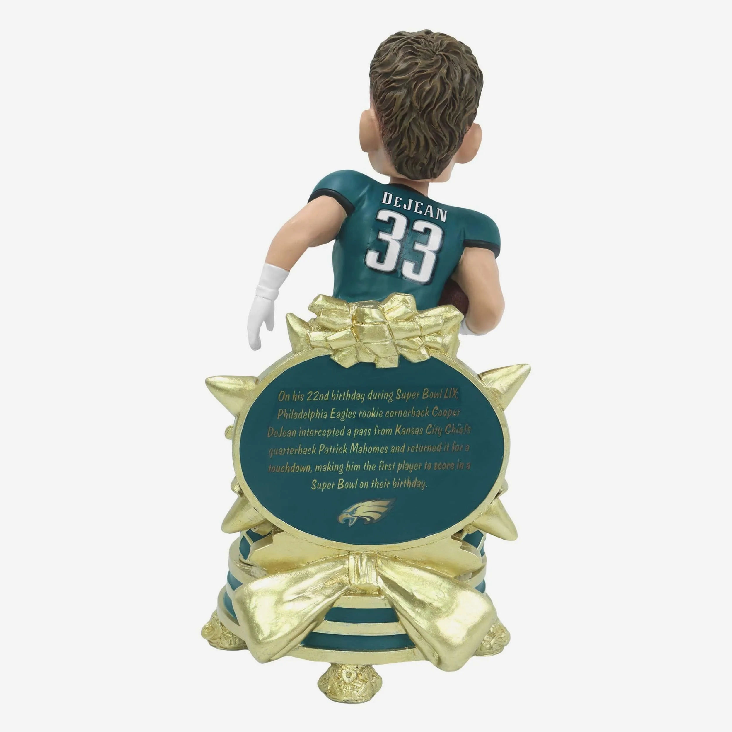 Cooper DeJean Philadelphia Eagles Super Bowl LIX Champions Birthday Pick 6 Bobblehead - Image 5