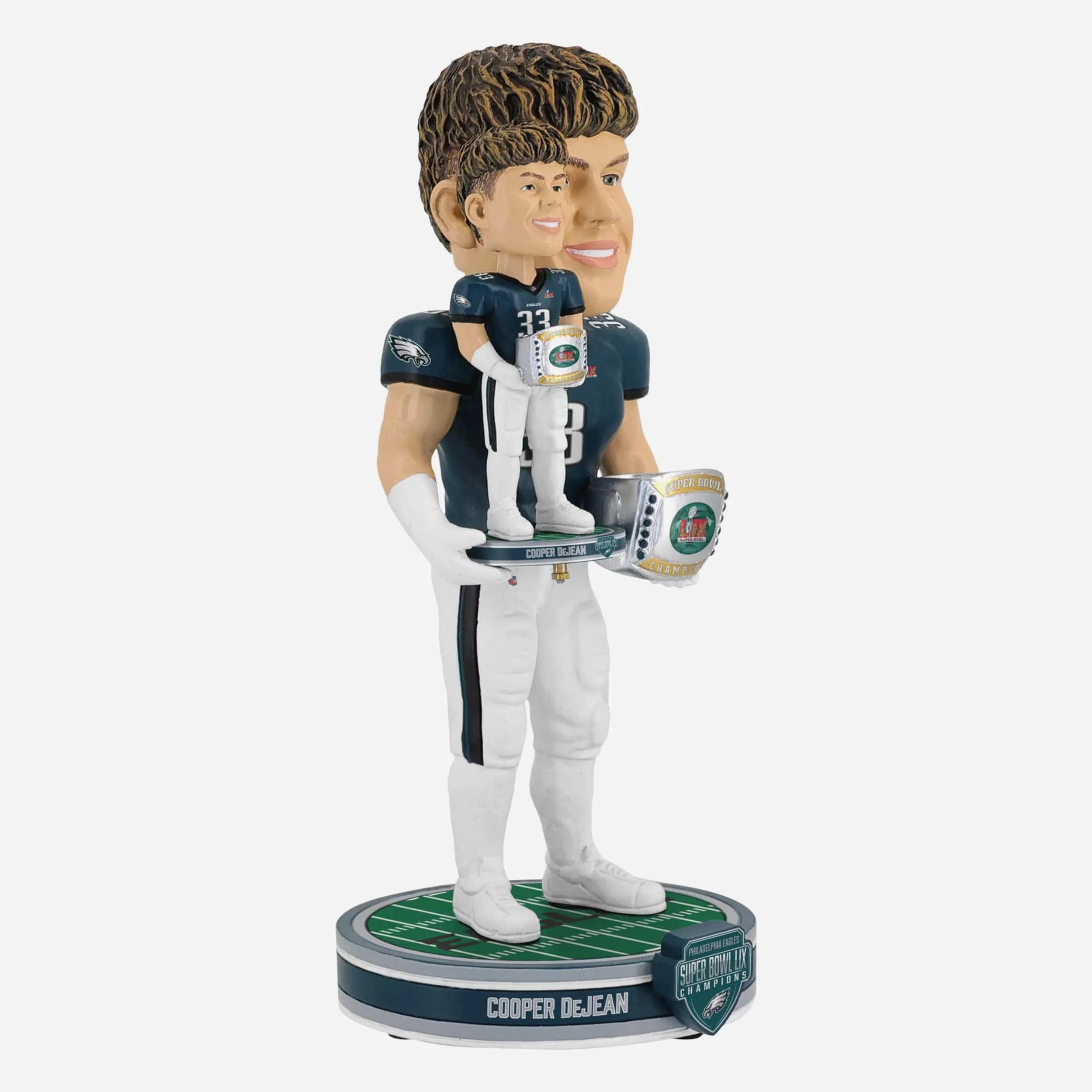 Cooper DeJean Philadelphia Eagles Super Bowl LIX Champions Bobble Dubblz Bobblehead - Image 5