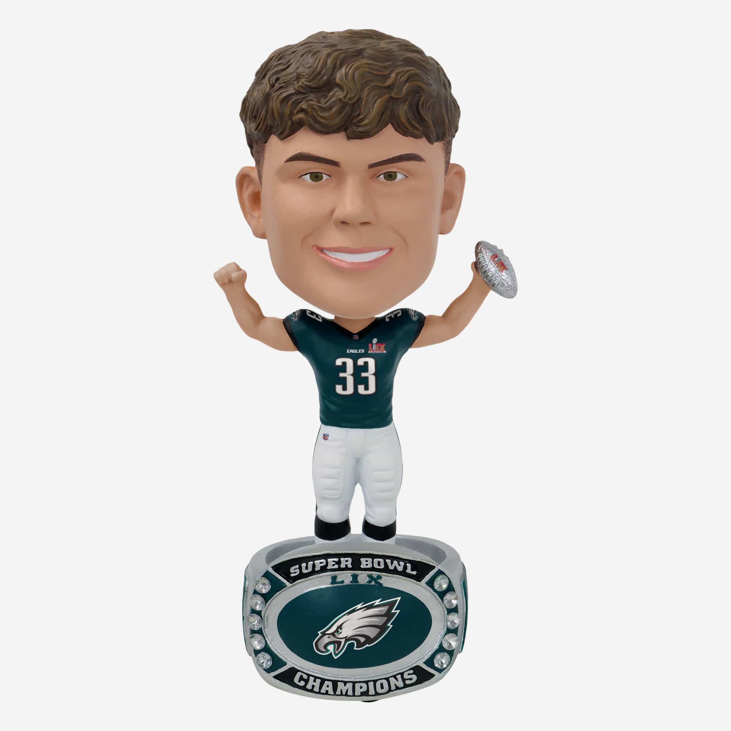 Cooper DeJean Philadelphia Eagles Super Bowl LIX Champions Ring Base Bighead Bobblehead