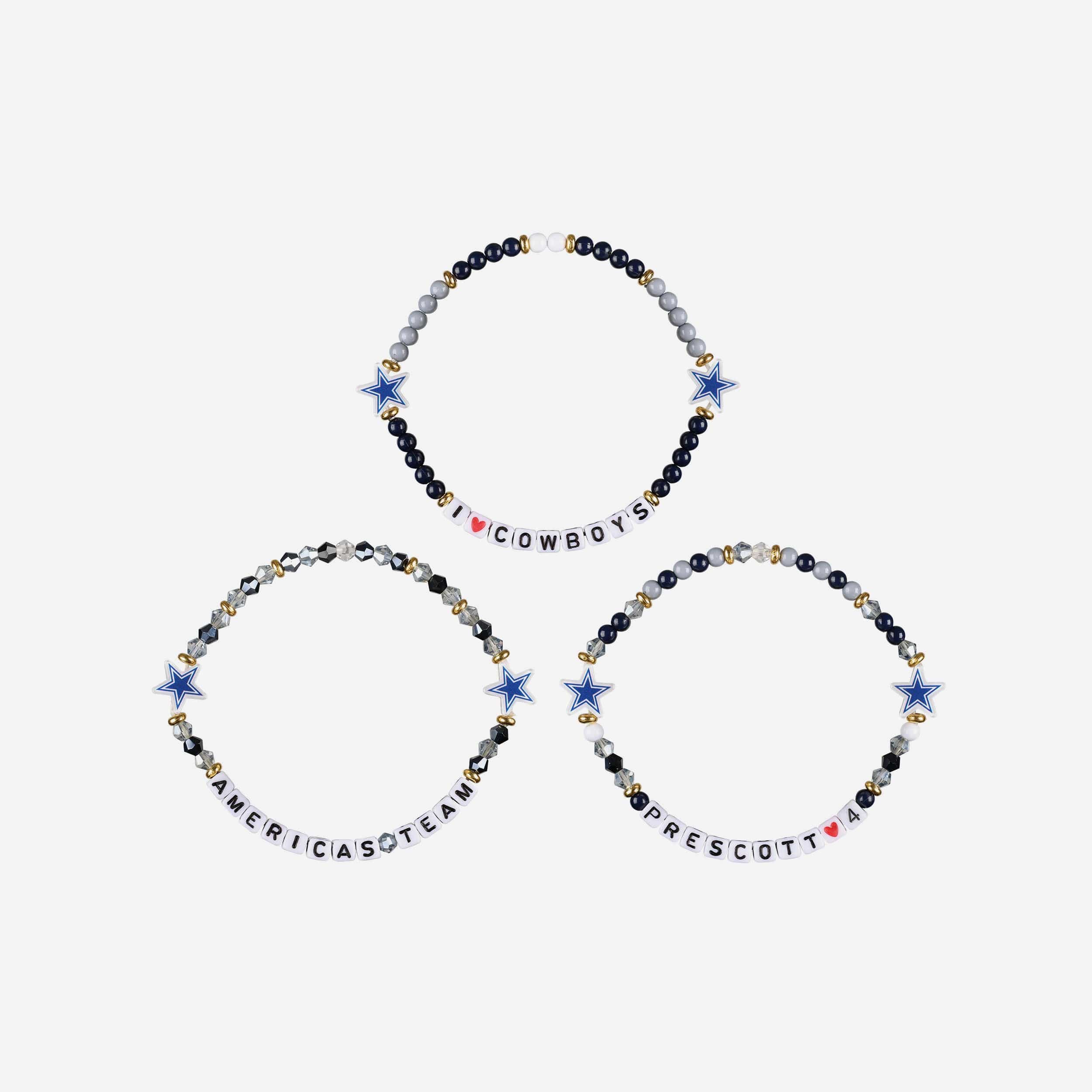Dak Prescott Dallas Cowboys 3 Pack Player Friendship Bracelet - Image 3