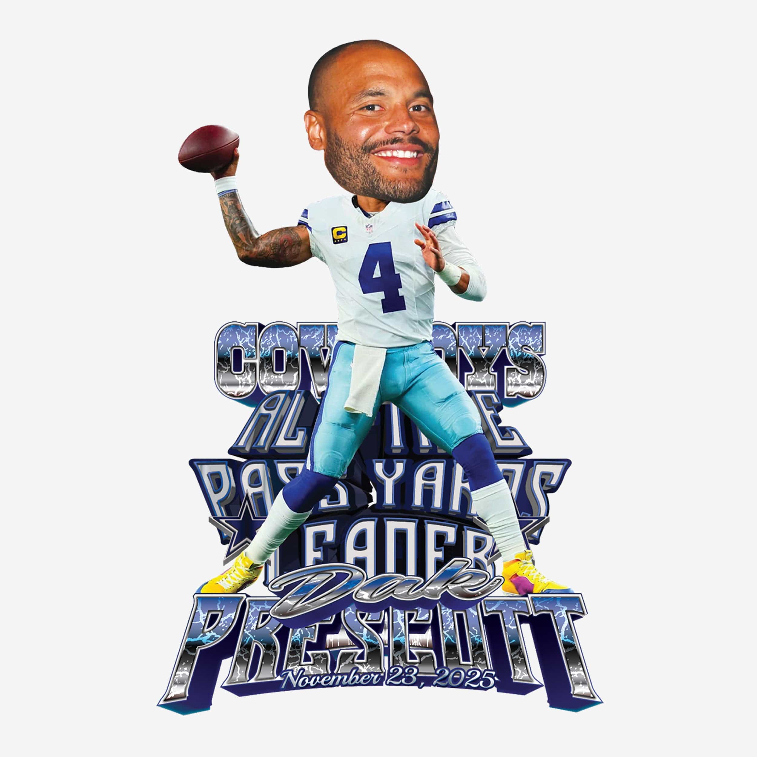 Dak Prescott Dallas Cowboys All Time Leading Passer In Franchise History Bobblehead