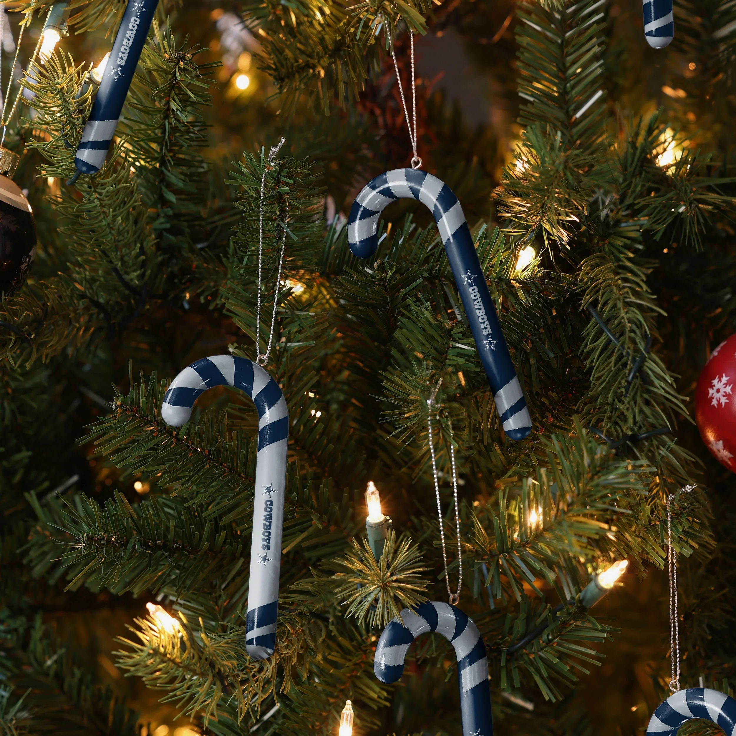 Dallas Cowboys 12 Pack Candy Cane Ornament Set - Image 3