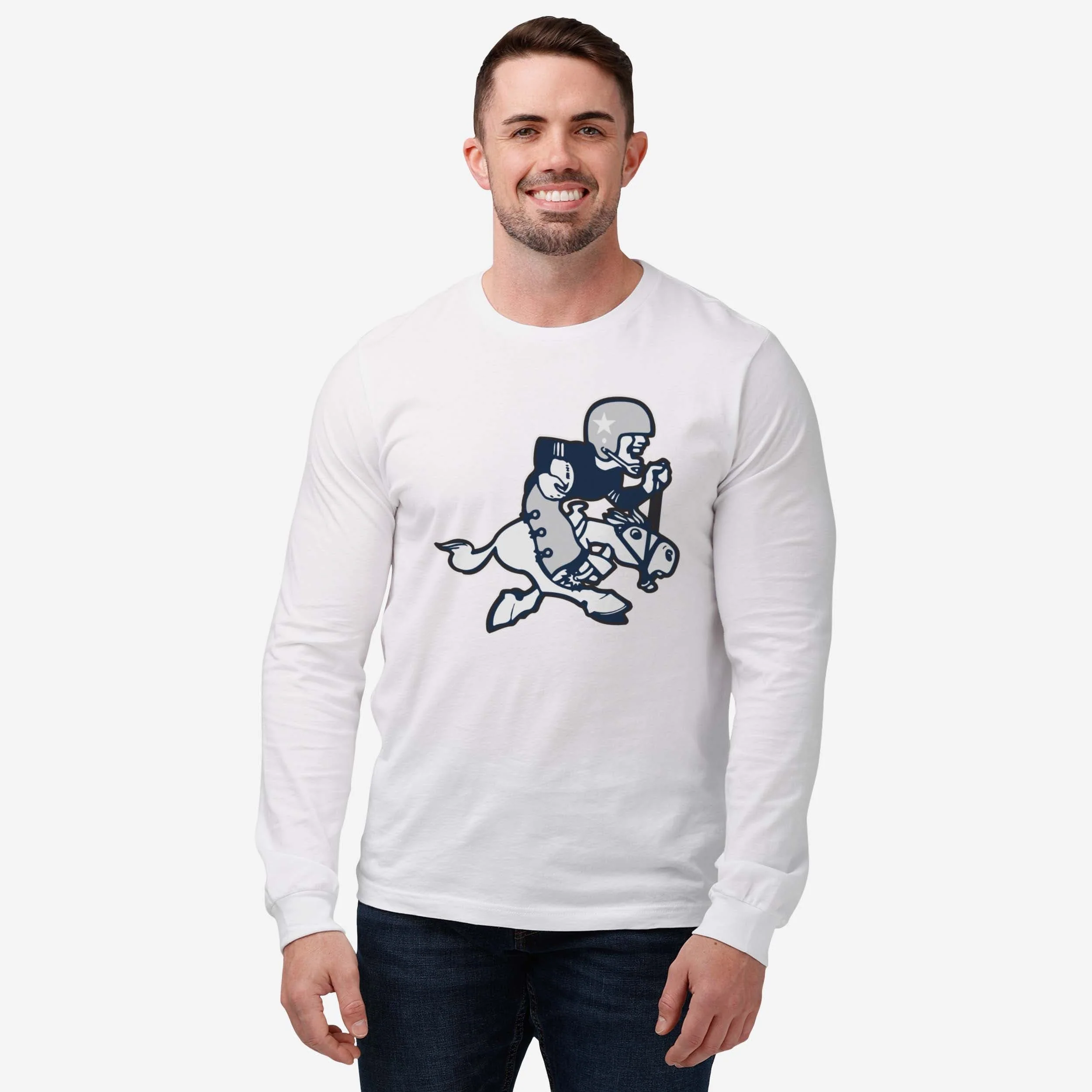 Dallas Cowboys 1966 Retro Logo Long Sleeve T-Shirt - Image 6