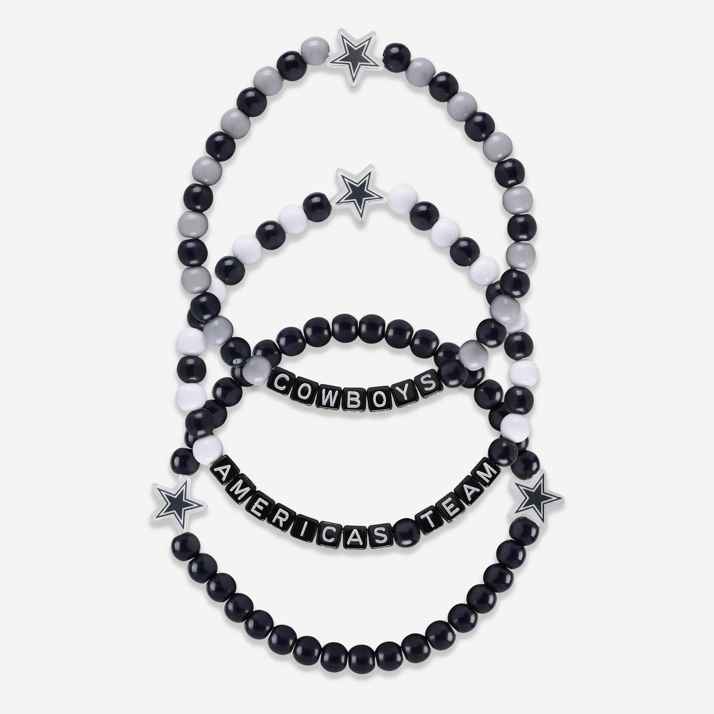 Dallas Cowboys 3 Pack Beaded Friendship Bracelet