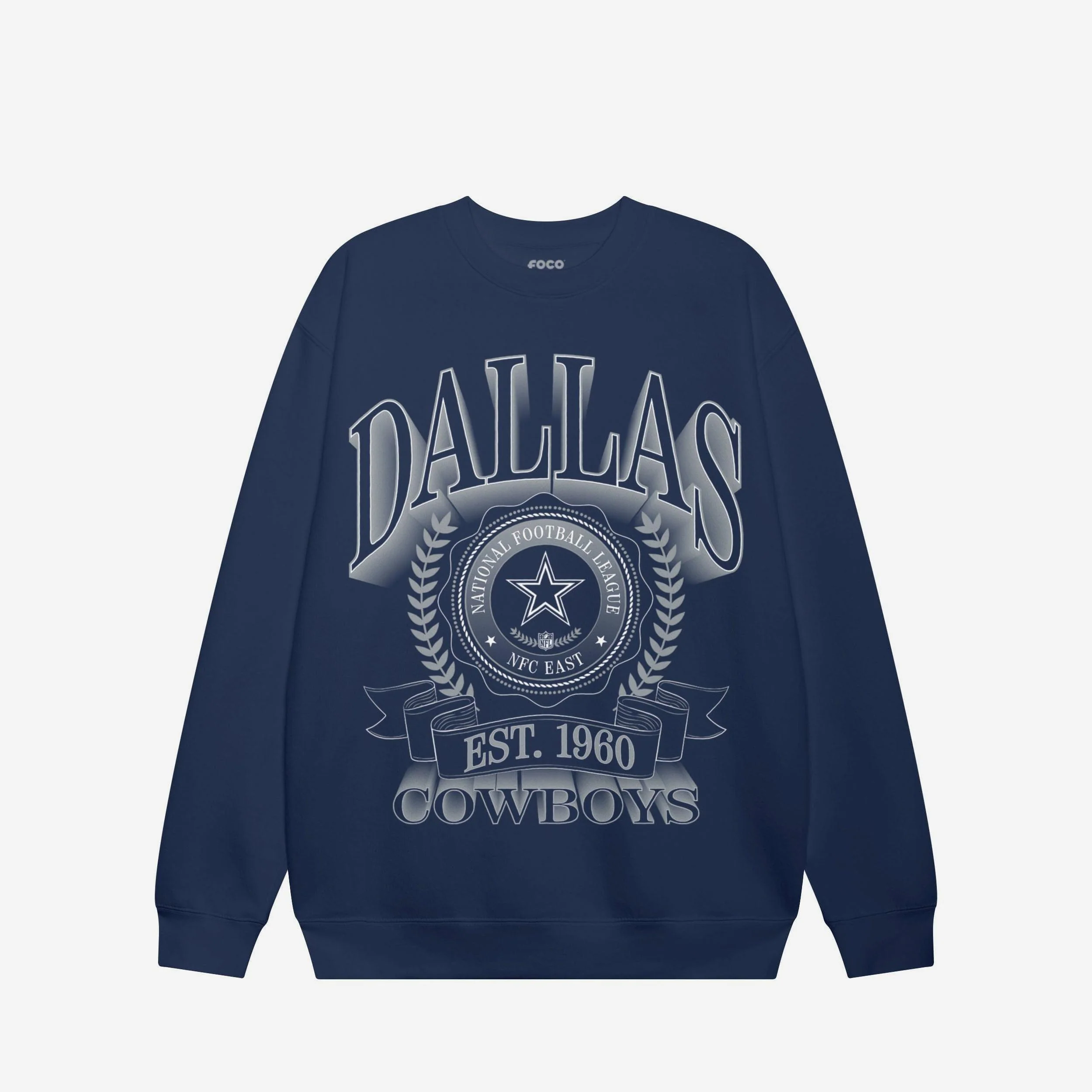 Dallas Cowboys Banner Crest Crew Neck Sweatshirt