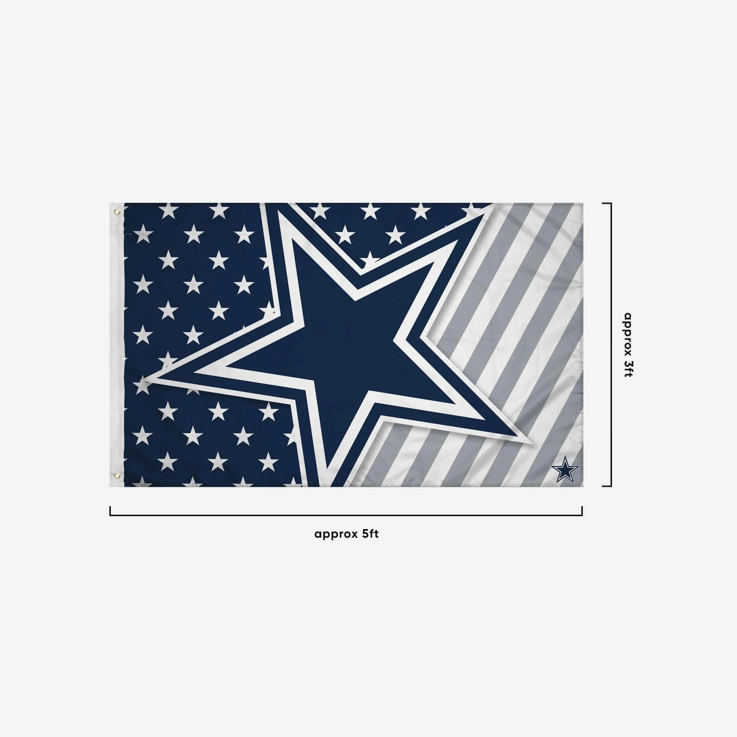 Dallas Cowboys Big Logo Americana Horizontal Flag - Image 3