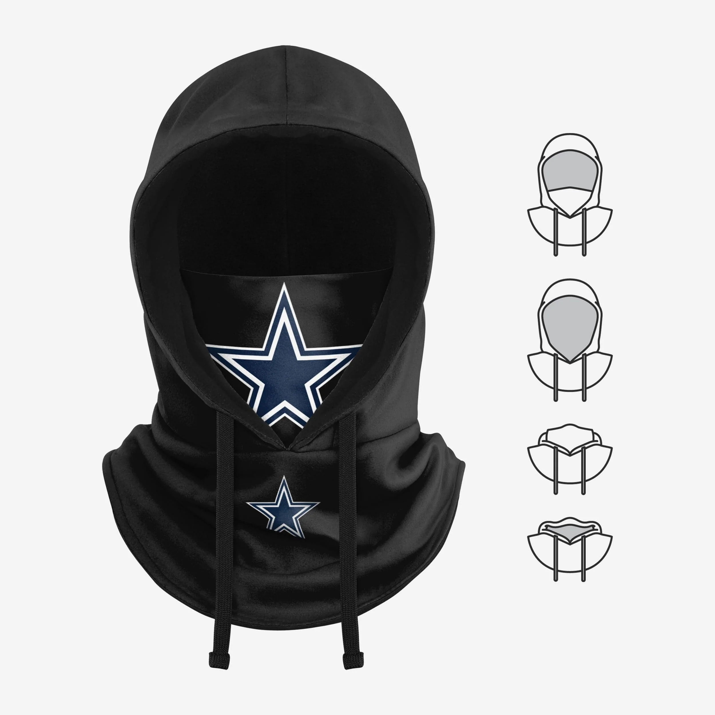 Dallas Cowboys Black Drawstring Hooded Gaiter - Image 5
