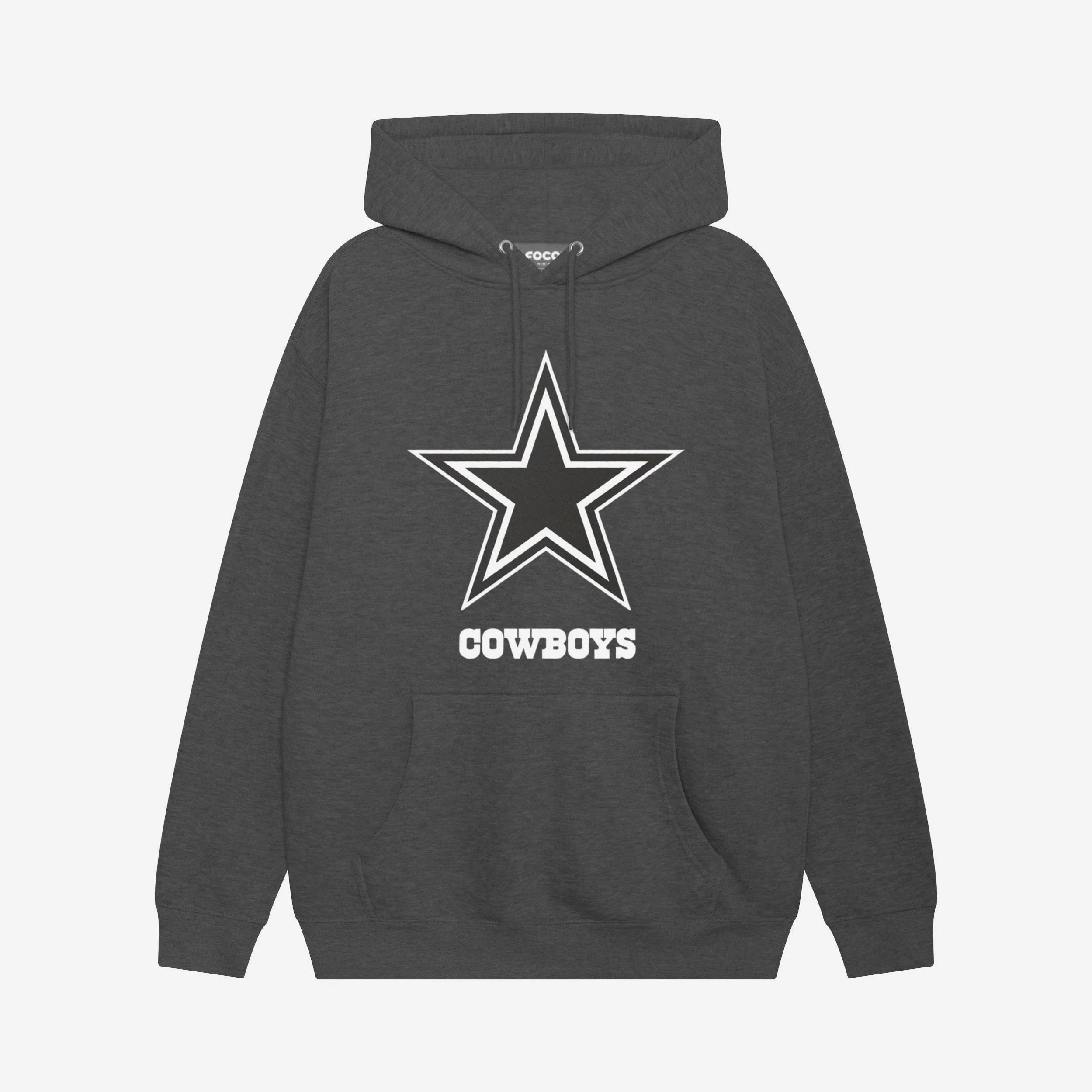 Dallas Cowboys Black & White Primary Logo Hoodie
