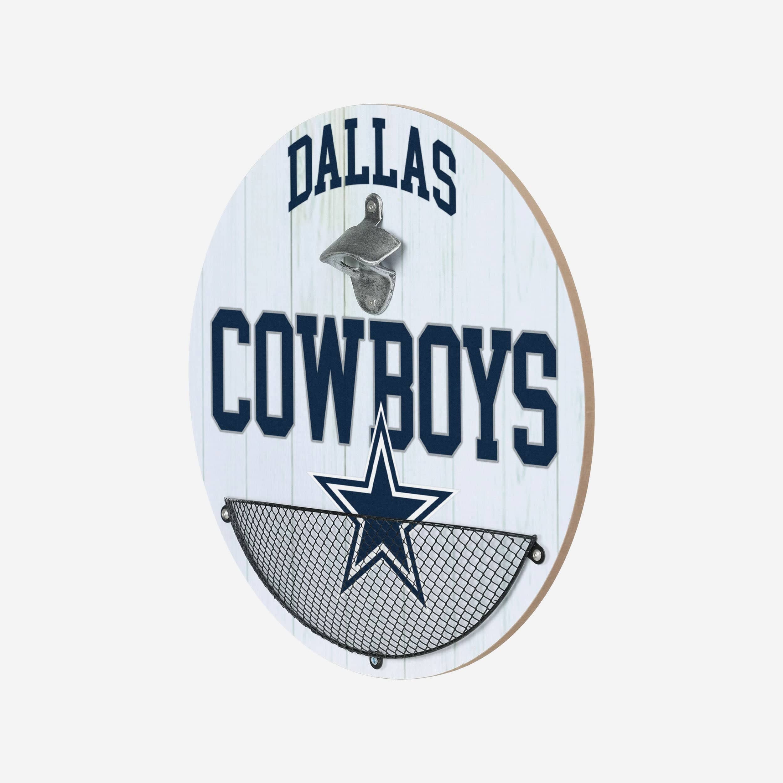 Dallas Cowboys Bottle Opener Cap Catcher Wall Sign - Image 2