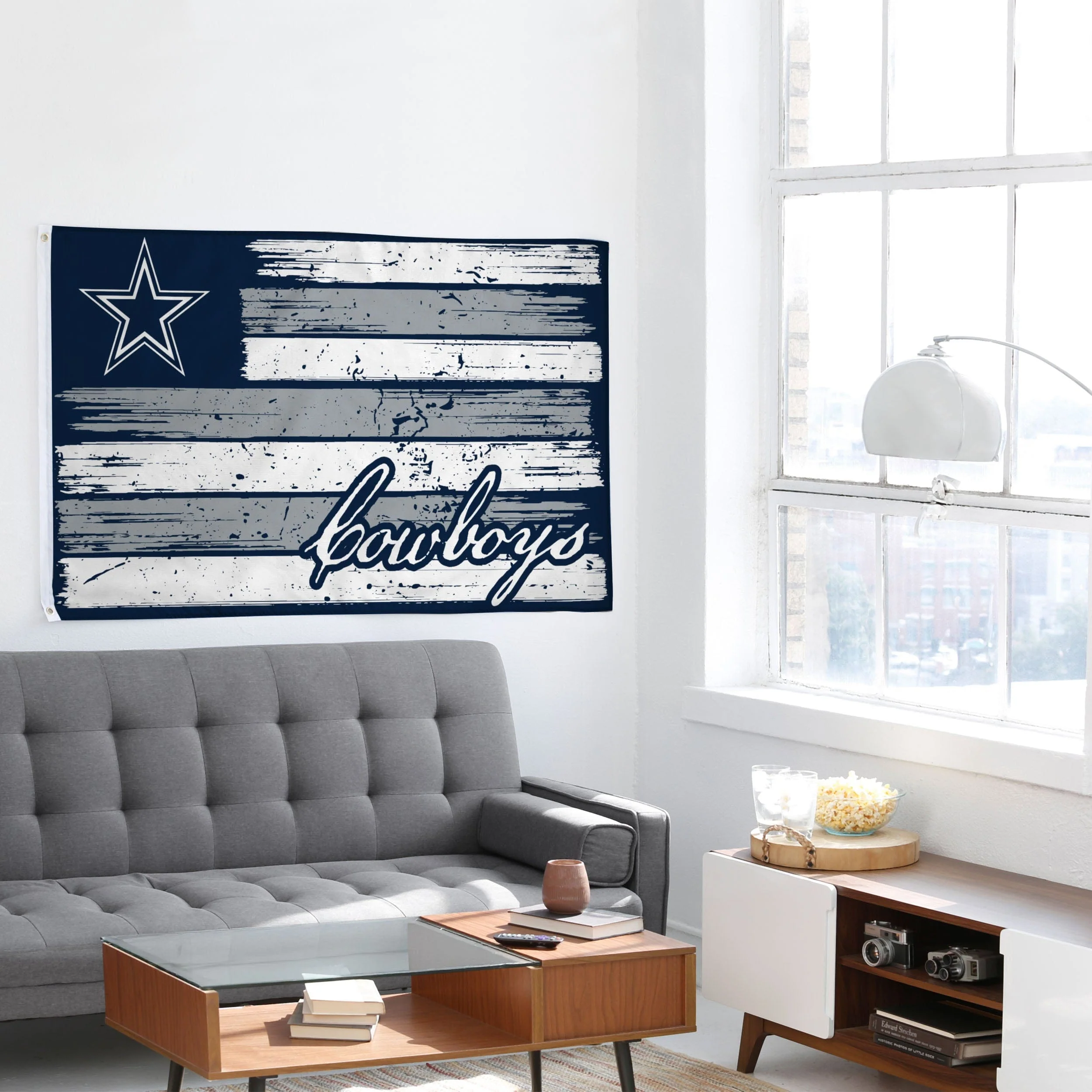 Dallas Cowboys Brushstroke Americana Horizontal Flag - Image 4