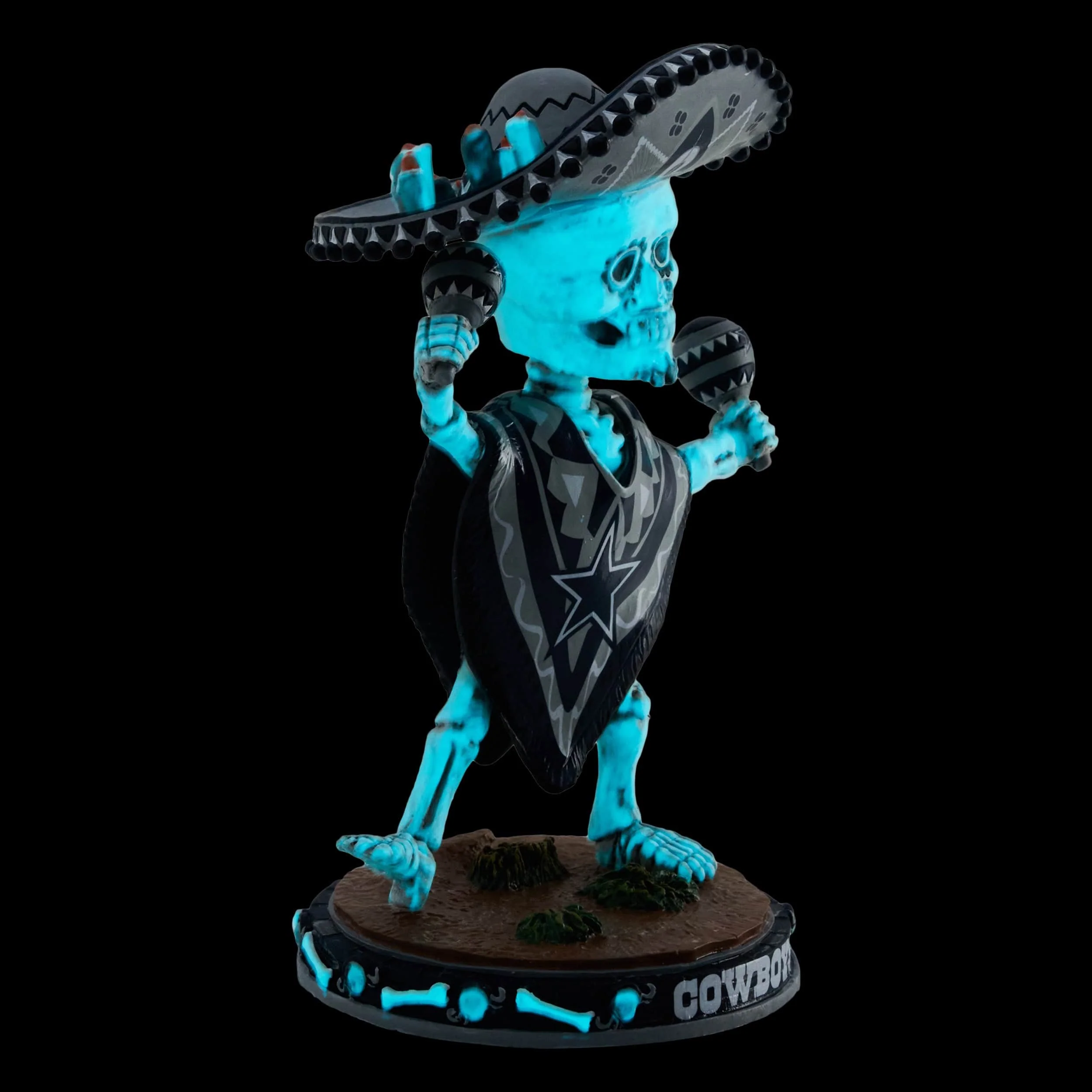 Dallas Cowboys Calavera Glow in the Dark Bobblehead - Image 6