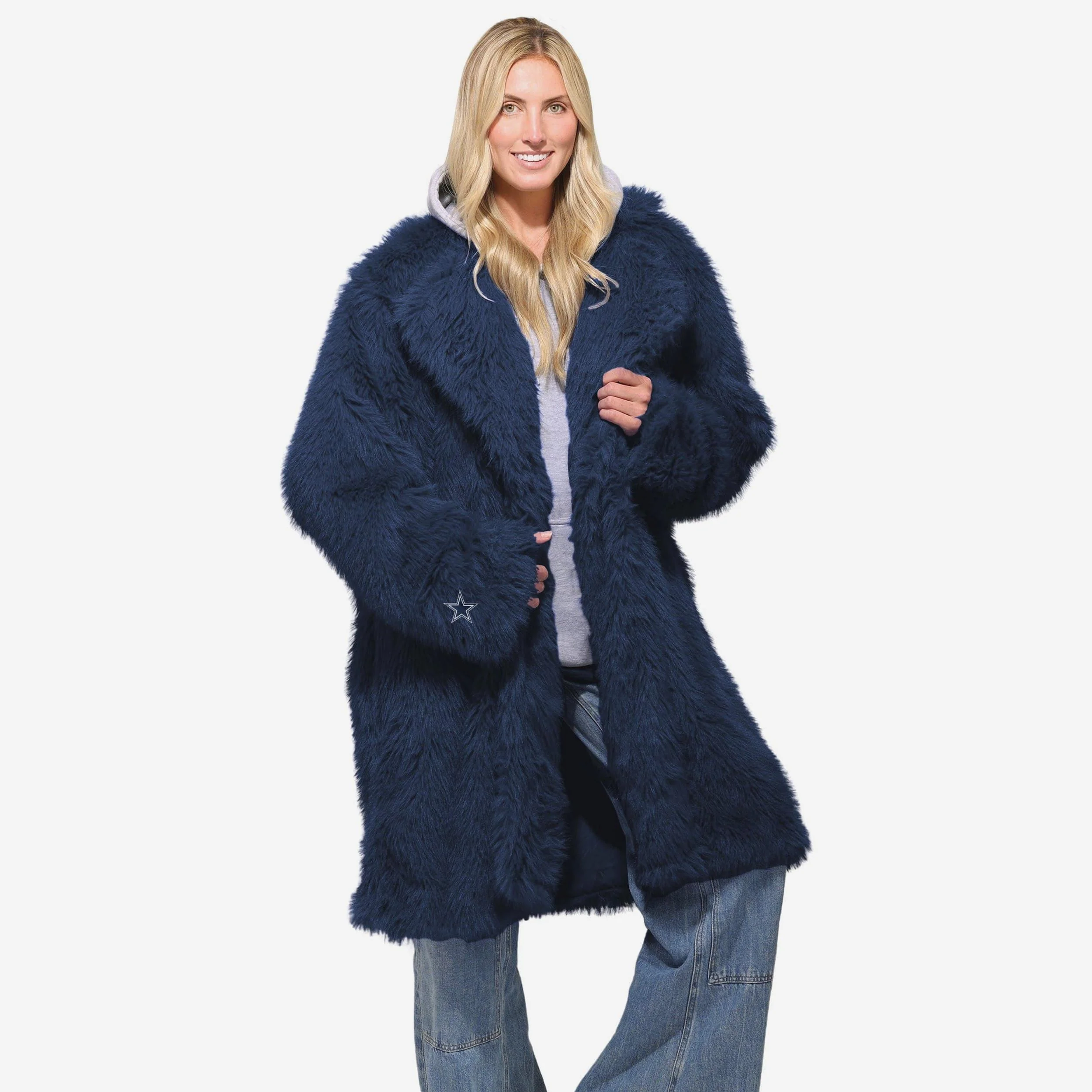 Dallas Cowboys Faux Fur Long Jacket - Image 2