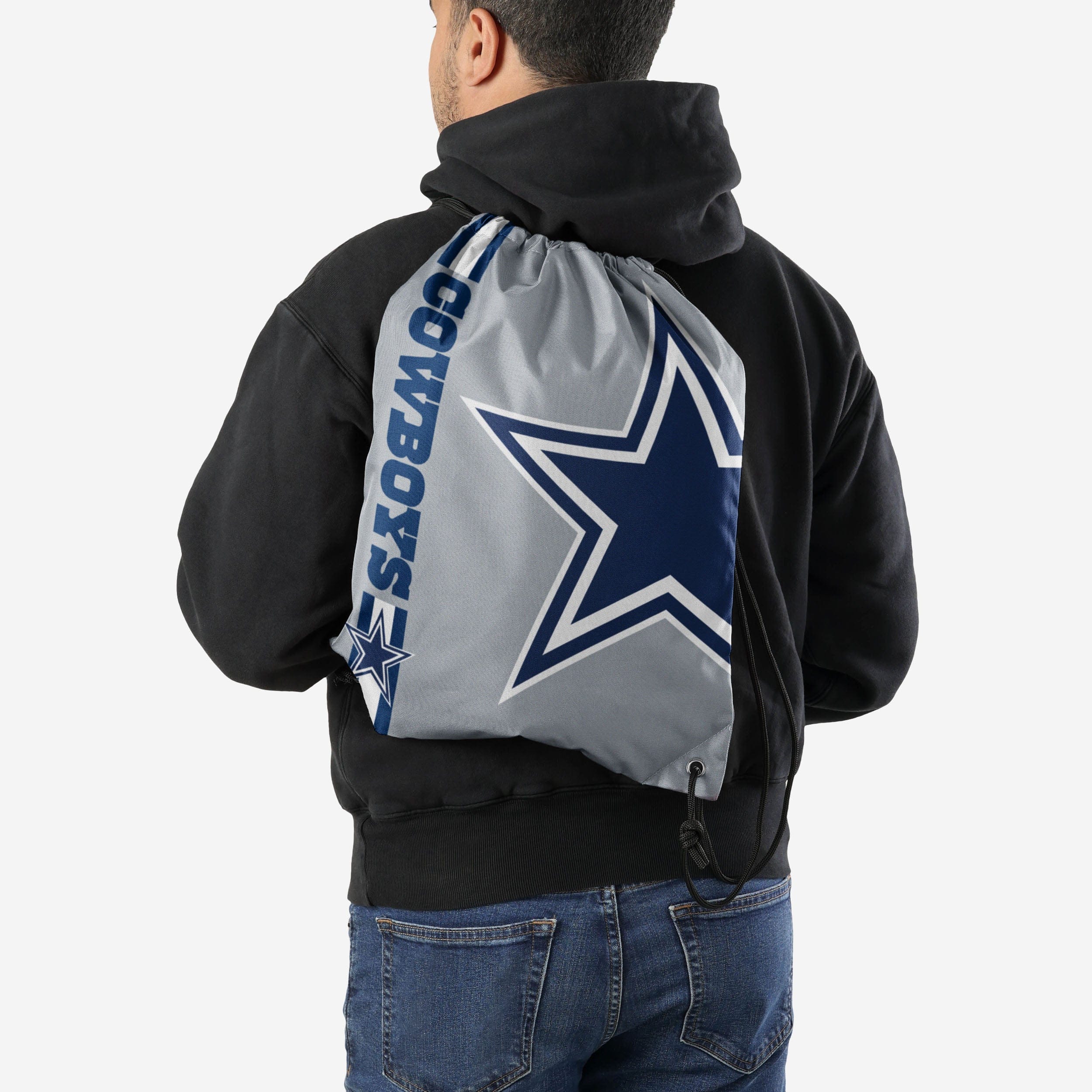 Dallas Cowboys Gray Alternate Color Big Logo Drawstring Backpack - Image 2