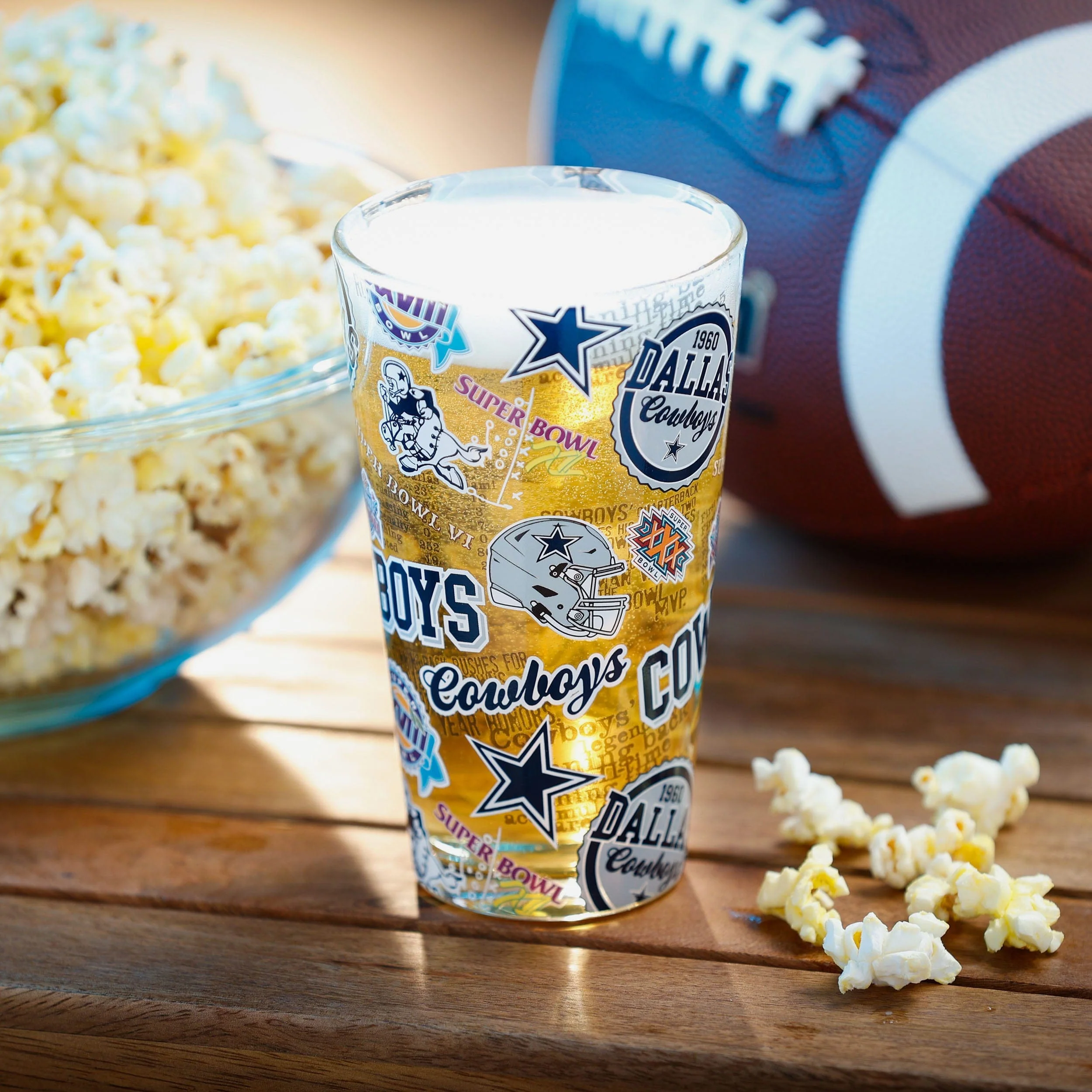 Dallas Cowboys Historic Print Pint Glass - Image 2