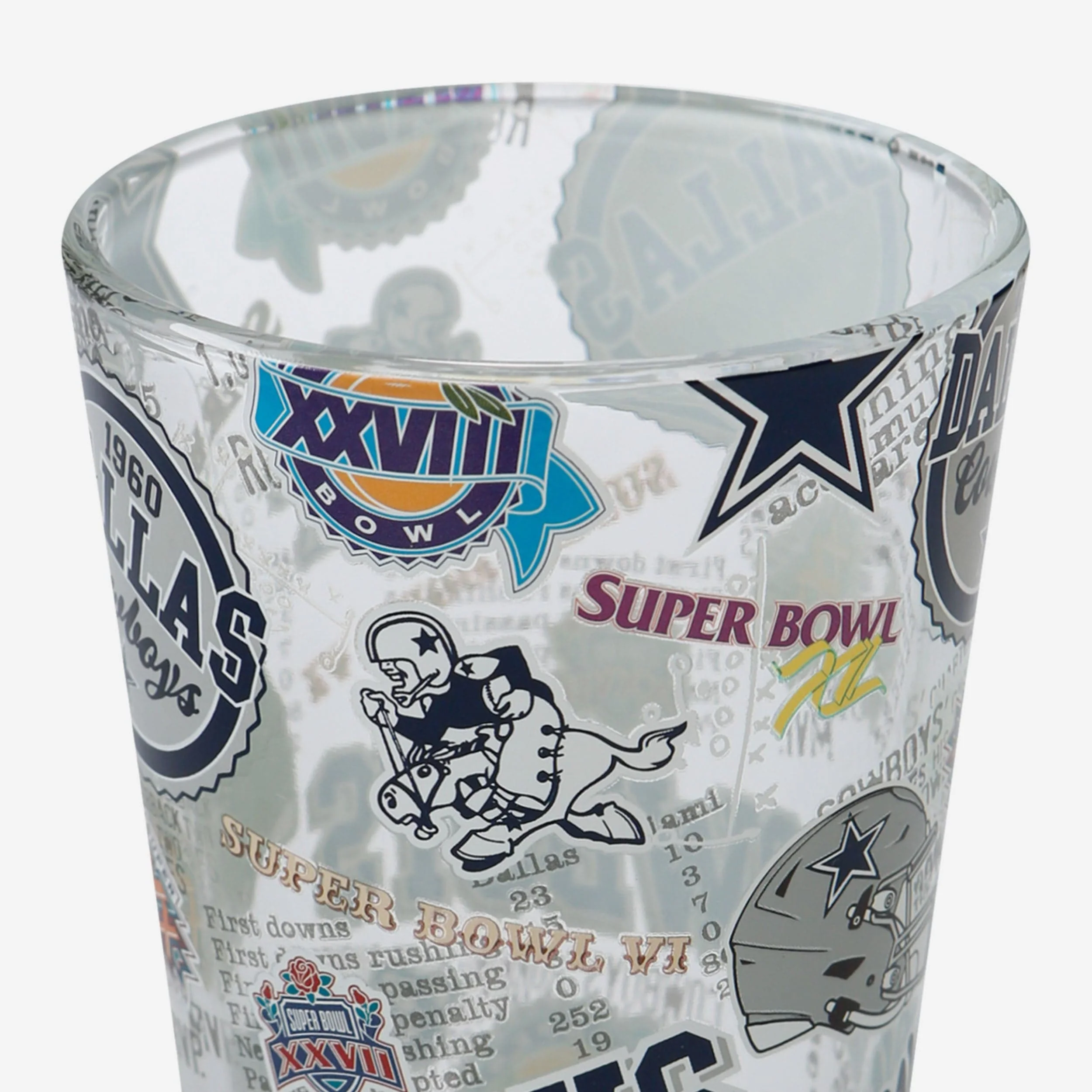 Dallas Cowboys Historic Print Pint Glass - Image 4