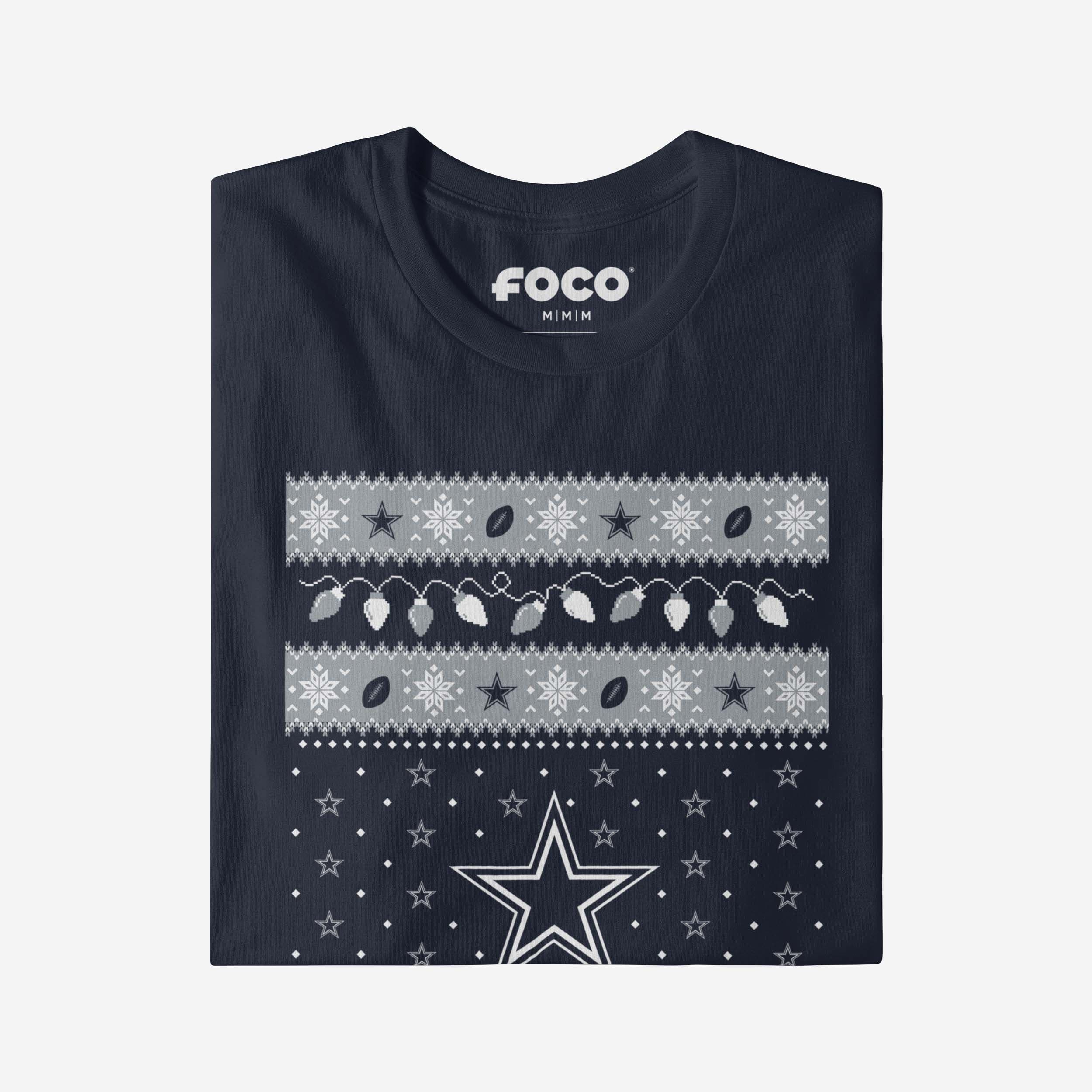 Dallas Cowboys Holiday Lights Sweater T-Shirt - Image 4