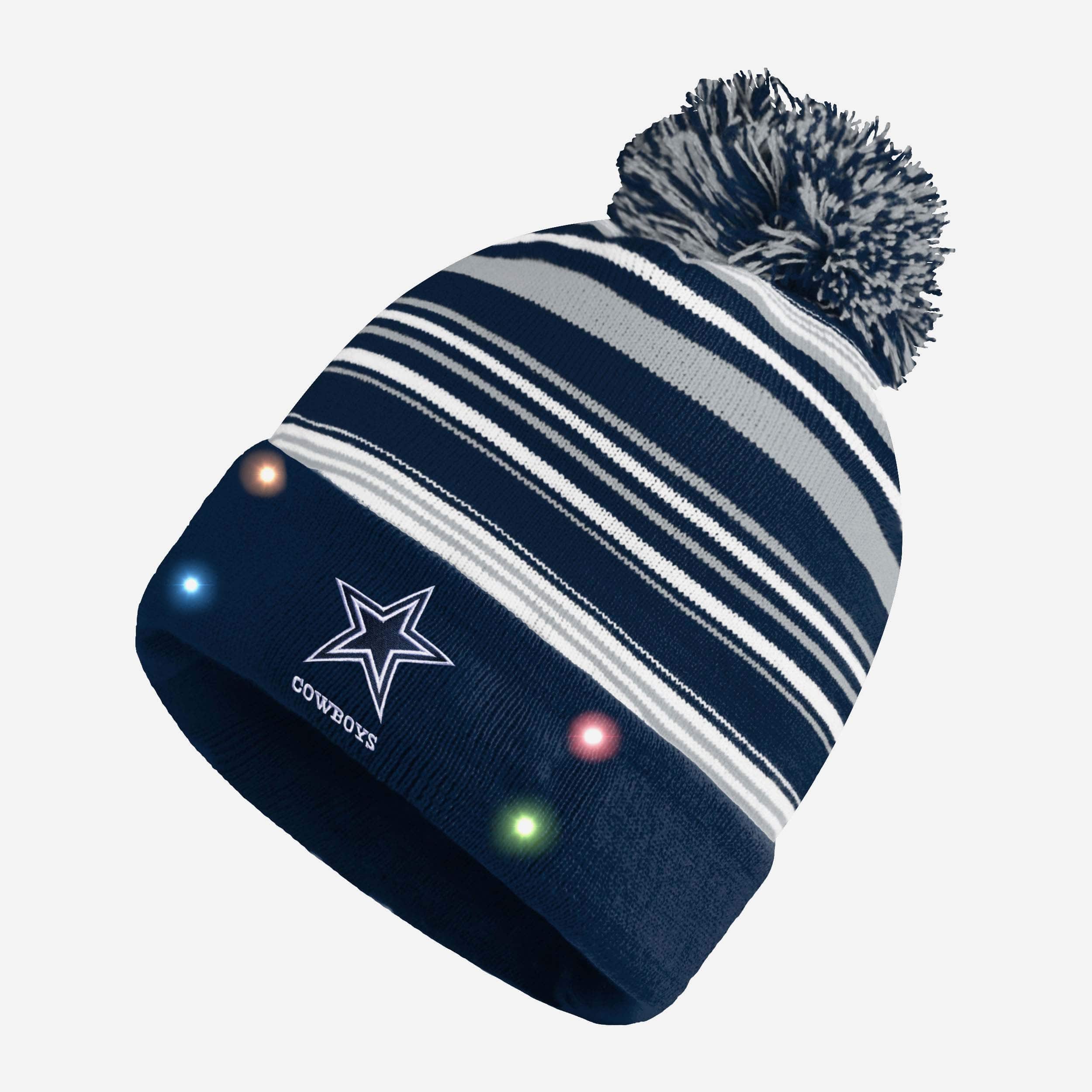 Dallas Cowboys Horizontal Stripe Light Up Beanie