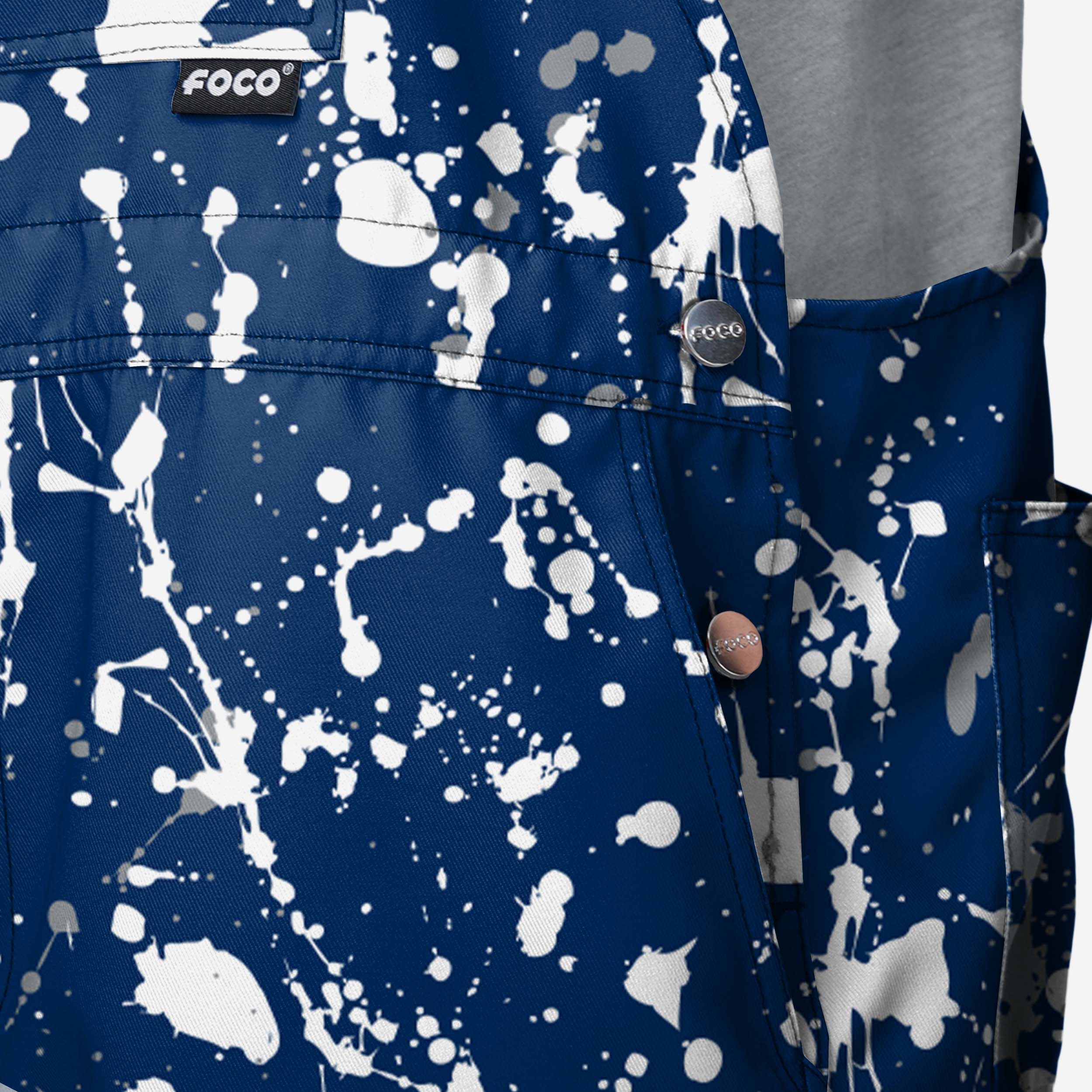Dallas Cowboys Mens Paint Splatter Bib Shortalls - Image 4