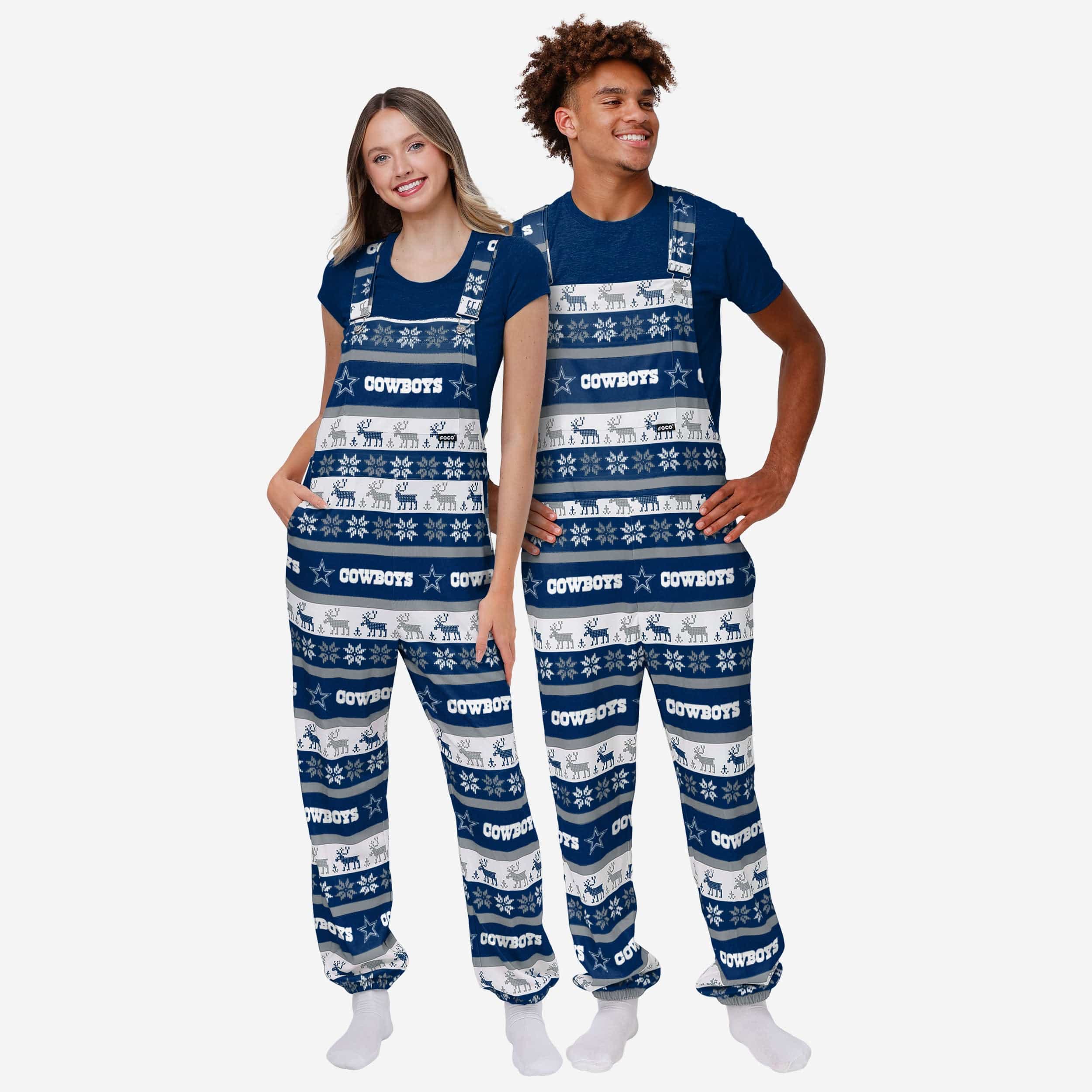Dallas Cowboys Mens Ugly Home Gating Bib Overalls - Image 3