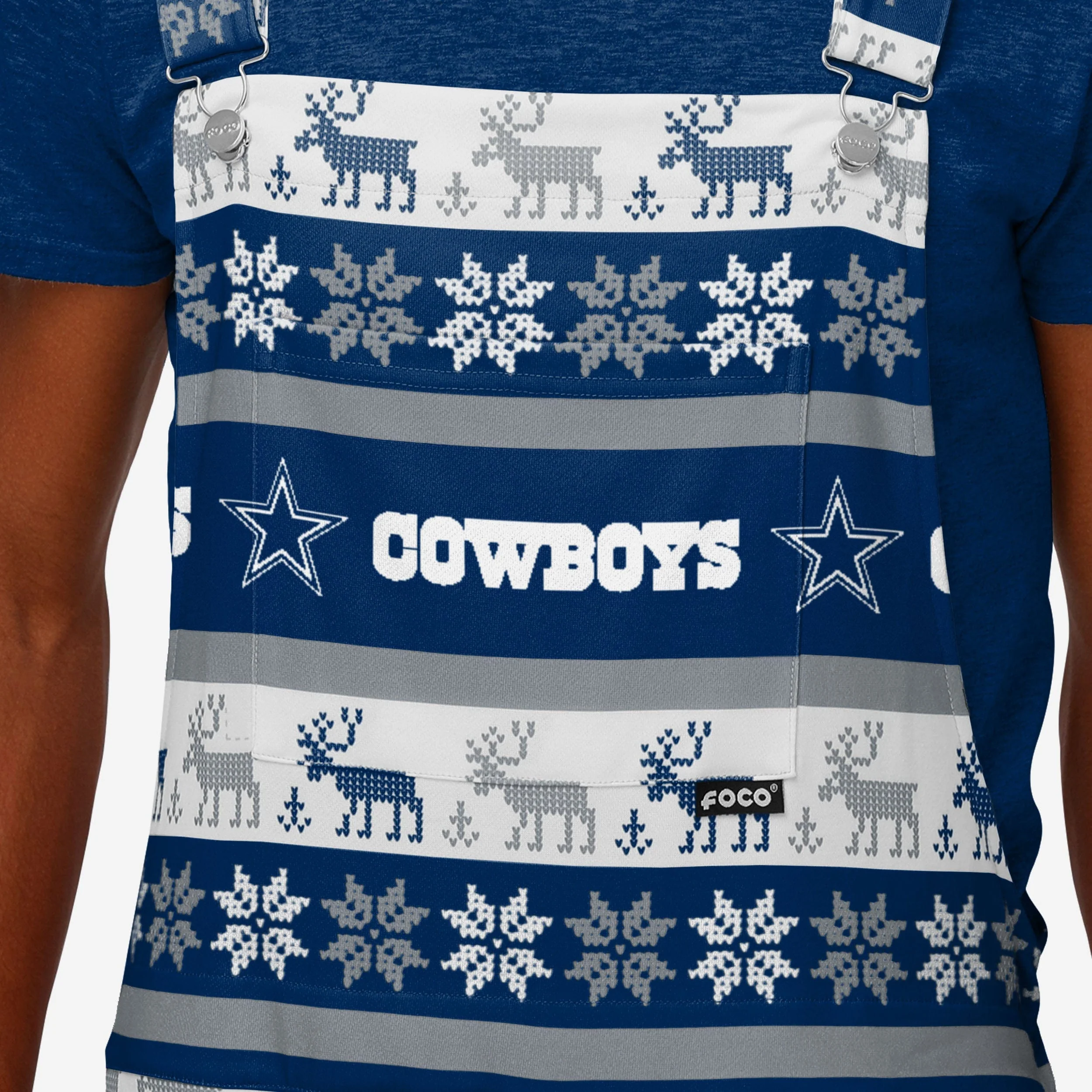 Dallas Cowboys Mens Ugly Home Gating Bib Overalls - Image 4