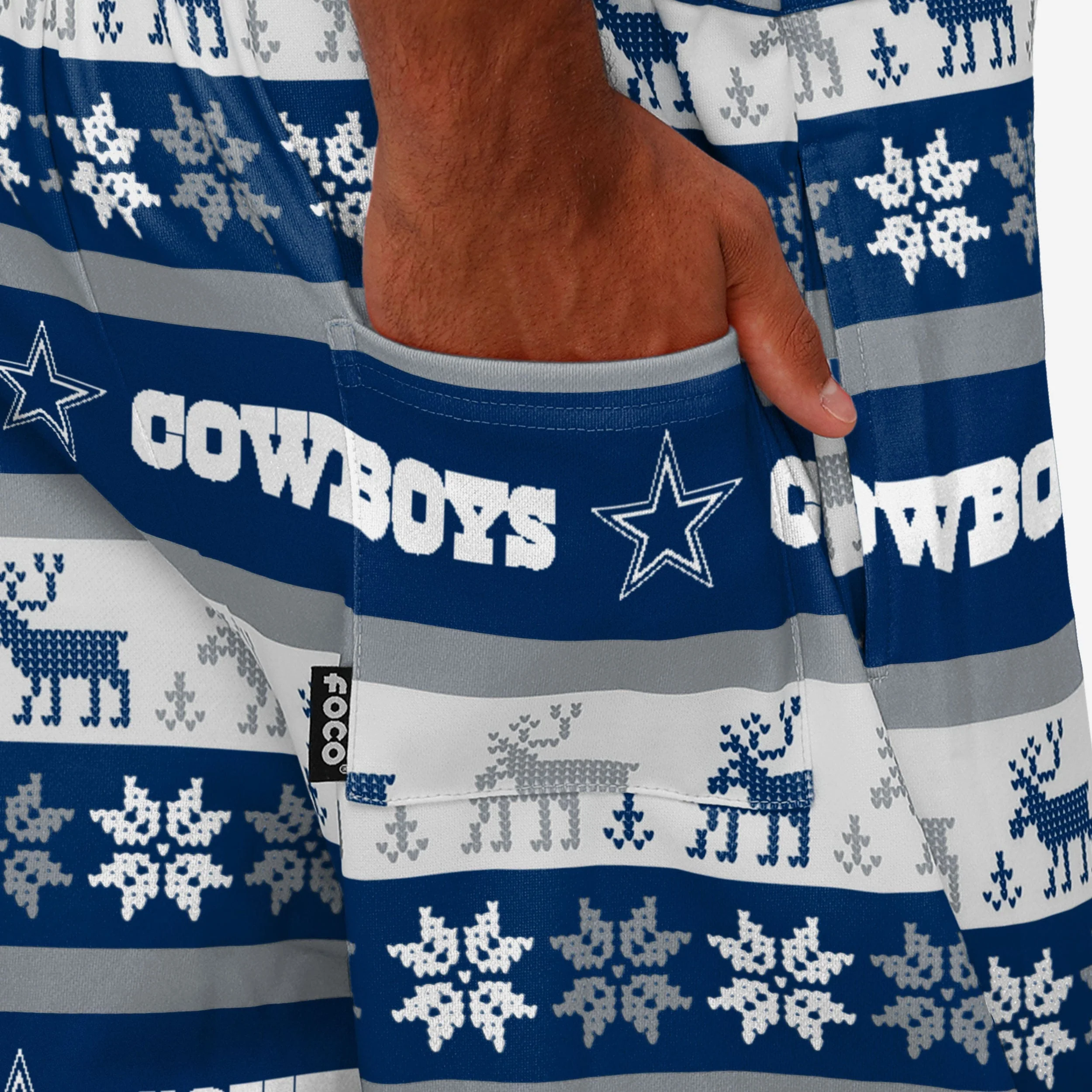 Dallas Cowboys Mens Ugly Home Gating Bib Overalls - Image 6