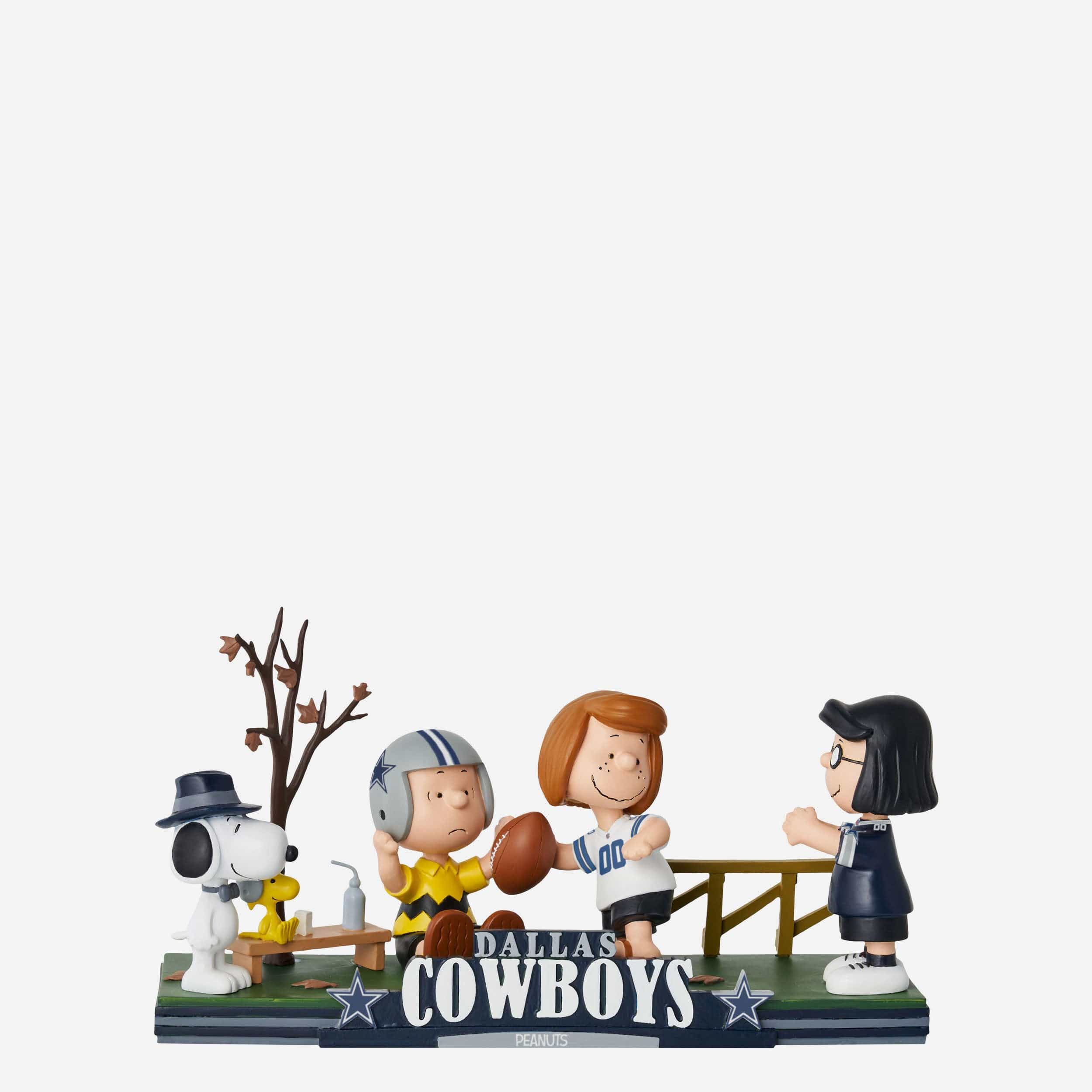 Dallas Cowboys Peanuts Gang Mini Bobblehead Scene