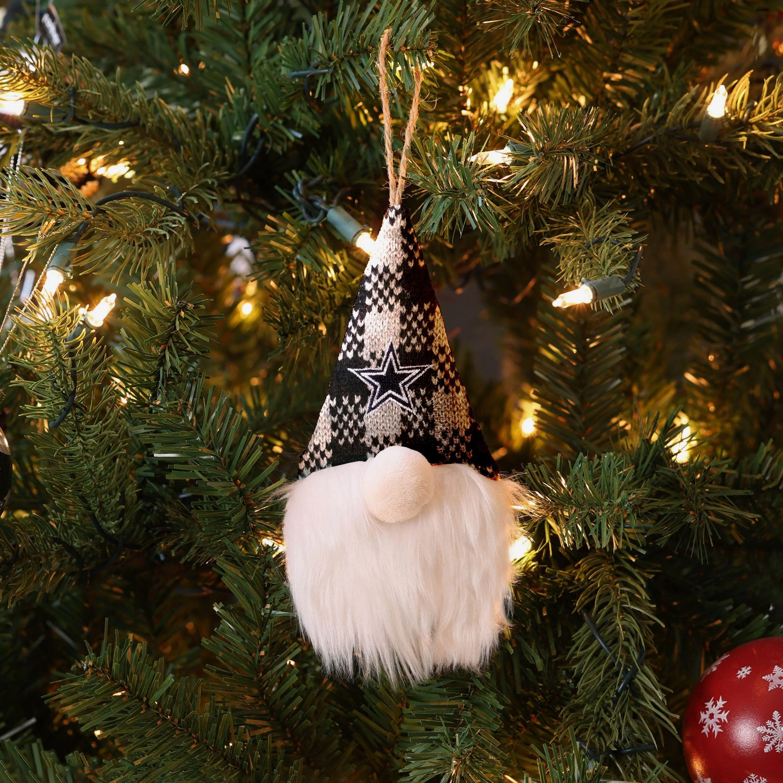 Dallas Cowboys Plaid Hat Plush Gnome Ornament - Image 3