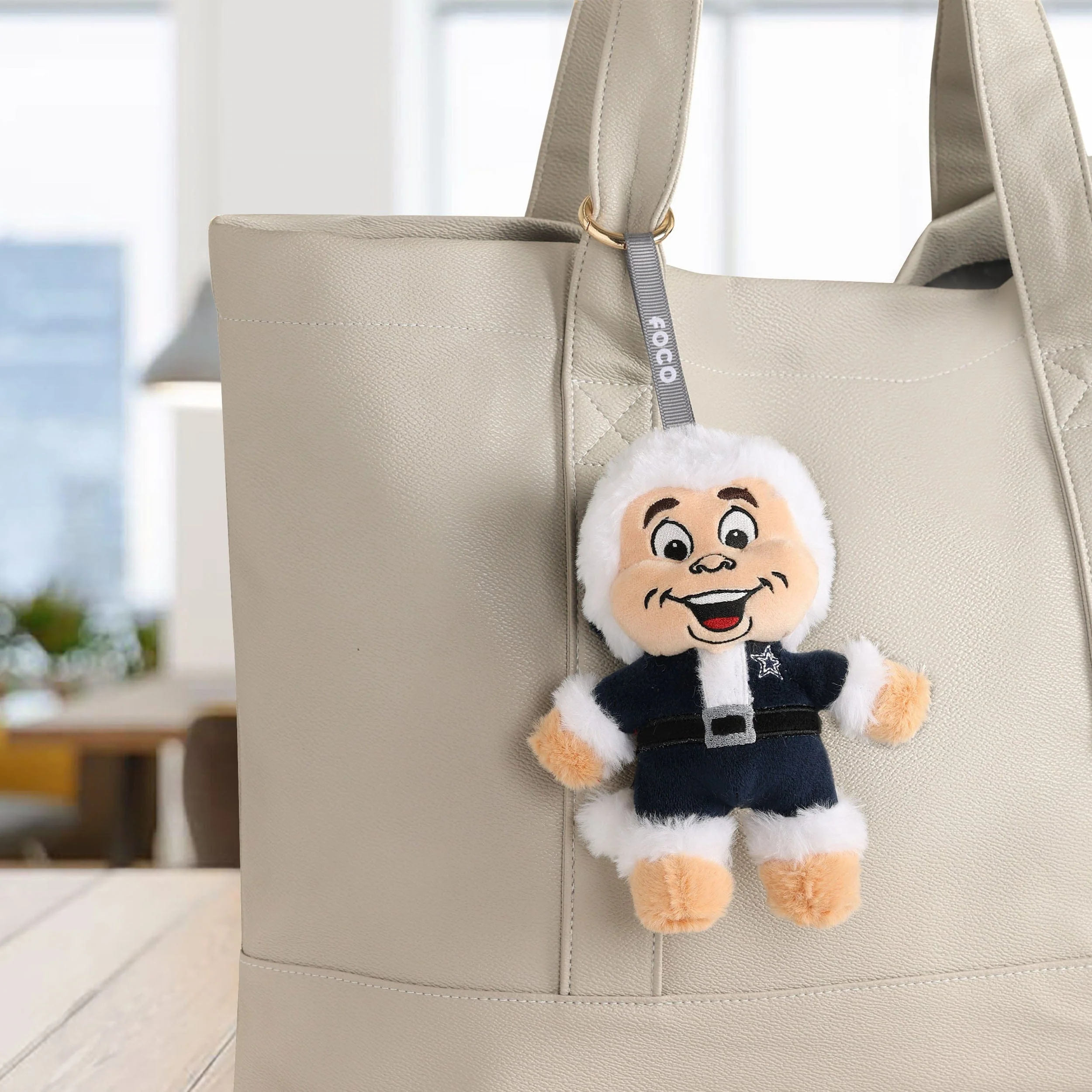 Dallas Cowboys Plush Mascot Santa Bag Charm Keychain - Image 2
