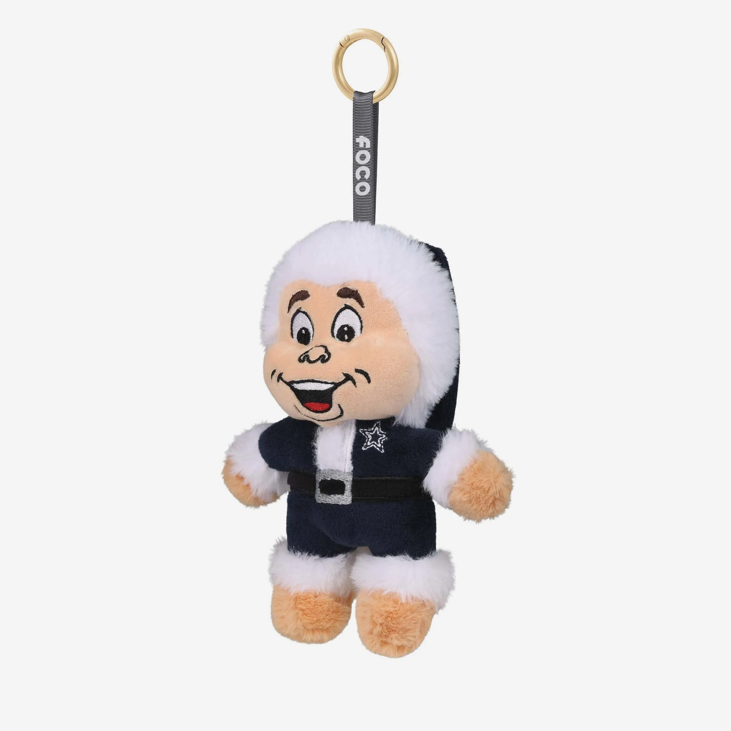 Dallas Cowboys Plush Mascot Santa Bag Charm Keychain - Image 3
