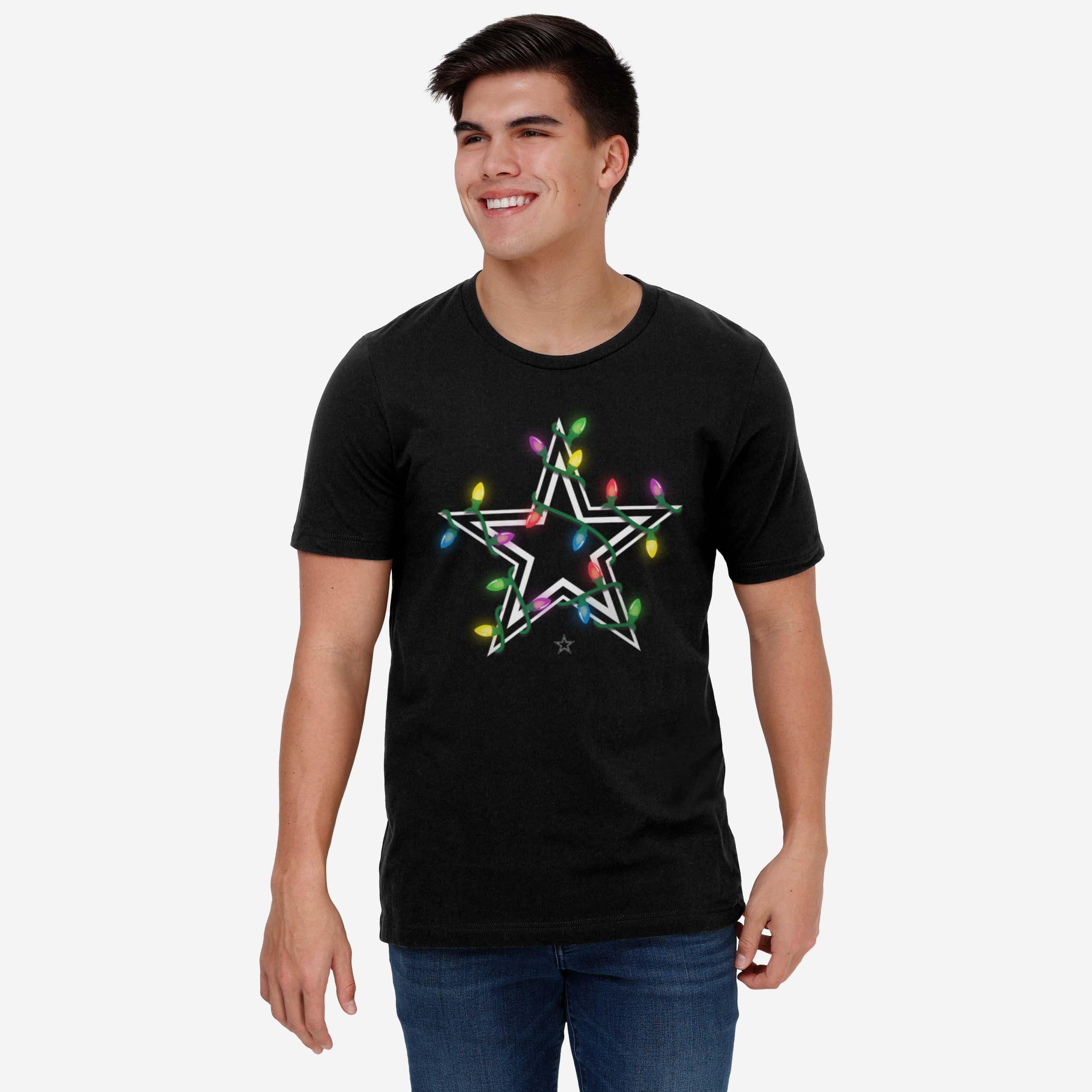 Dallas Cowboys Primary Logo Holiday Lights T-Shirt - Image 2