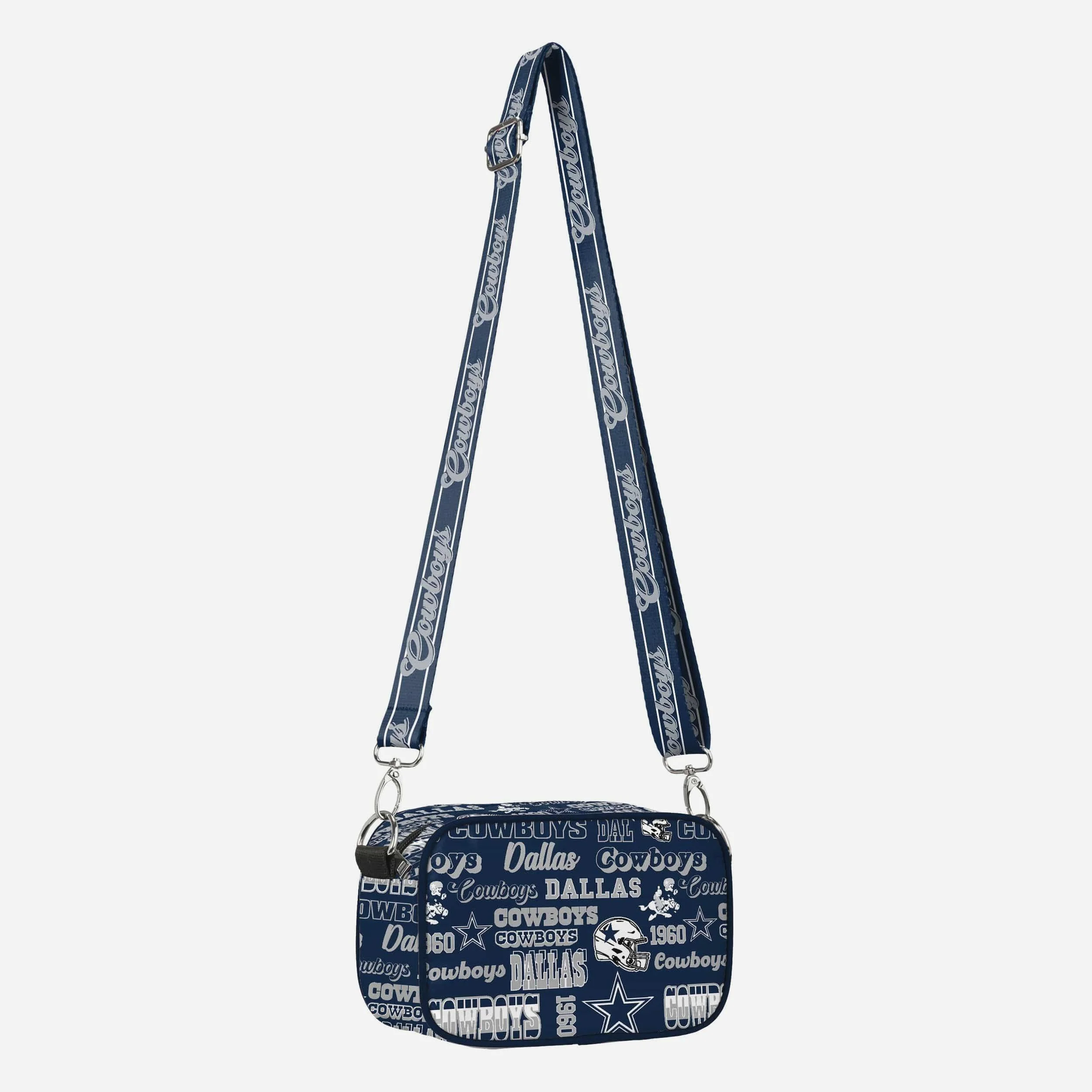 Dallas Cowboys Repeat Retro Print Nylon Crossbody Bag - Image 4