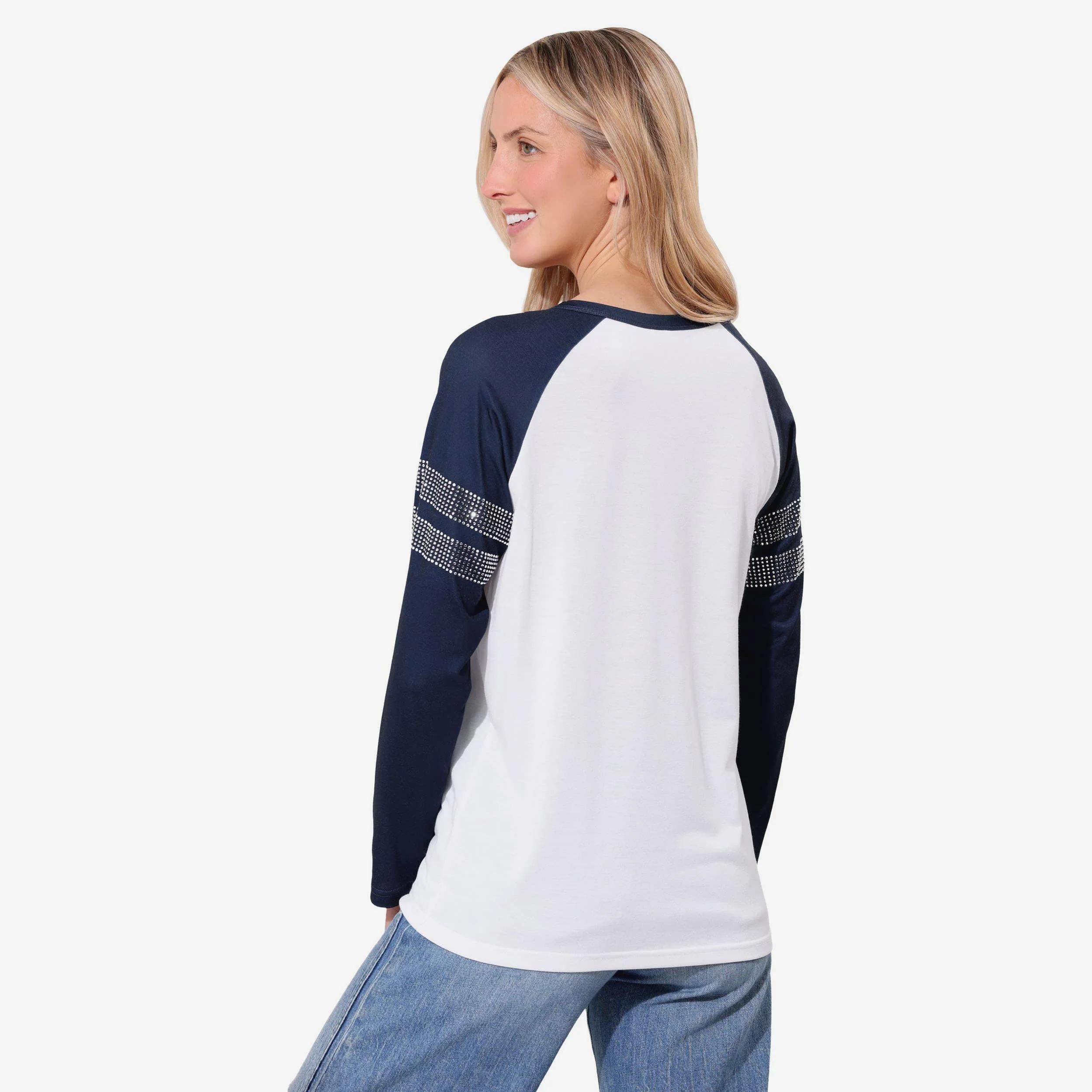 Dallas Cowboys Rhinestone Long Sleeve Henley - Image 4