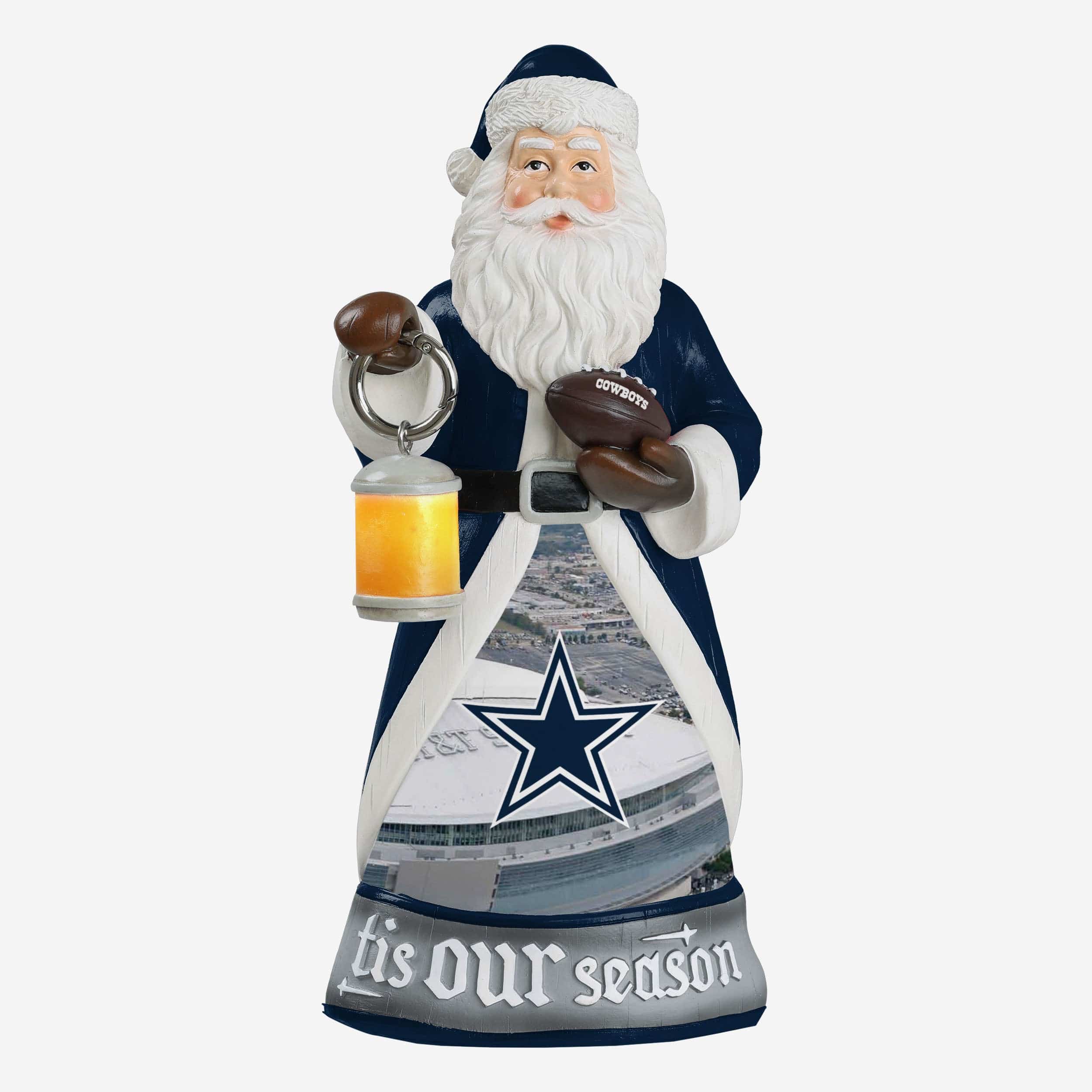 Dallas Cowboys Santa Figure With Light Up Lantern
