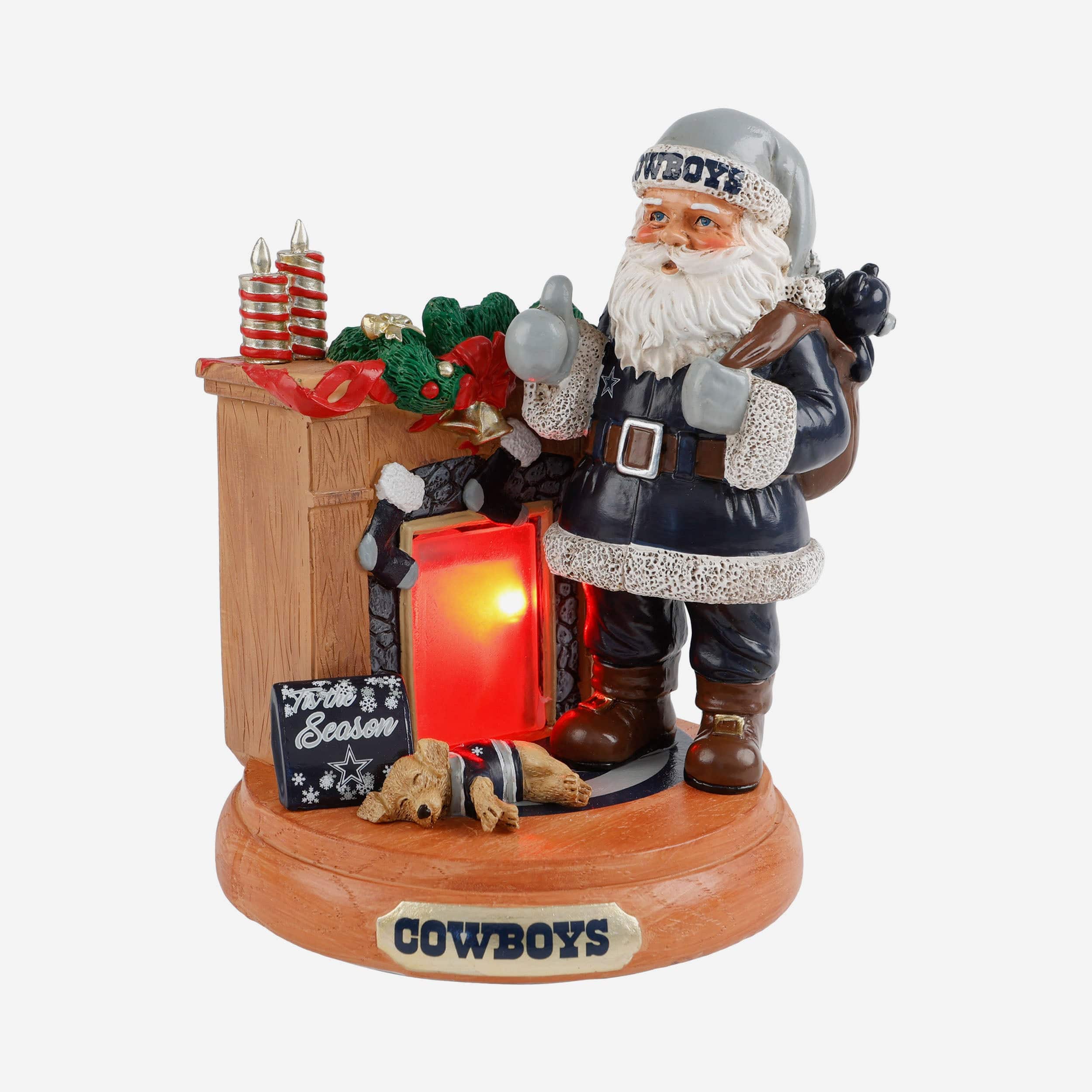Dallas Cowboys Santa Fireplace Figurine